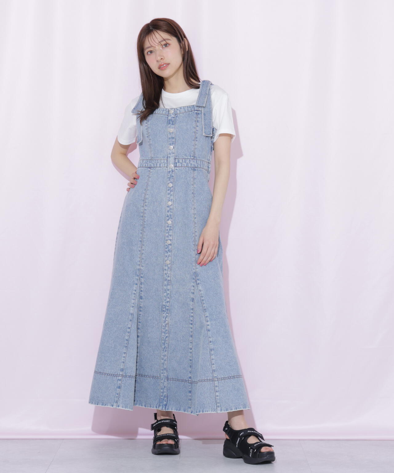 肩リボンデニムジャンスカ | JILL by JILL STUART（ジル バイ ジル