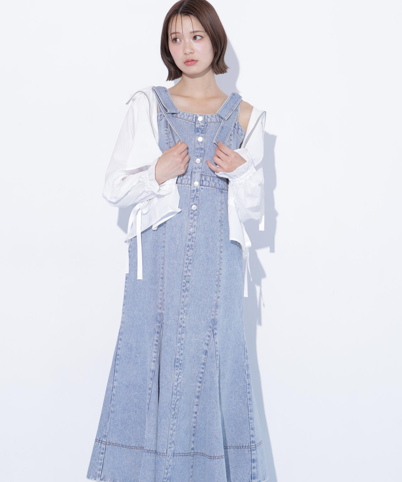 肩リボンデニムジャンスカ | JILL by JILL STUART（ジル バイ ジル