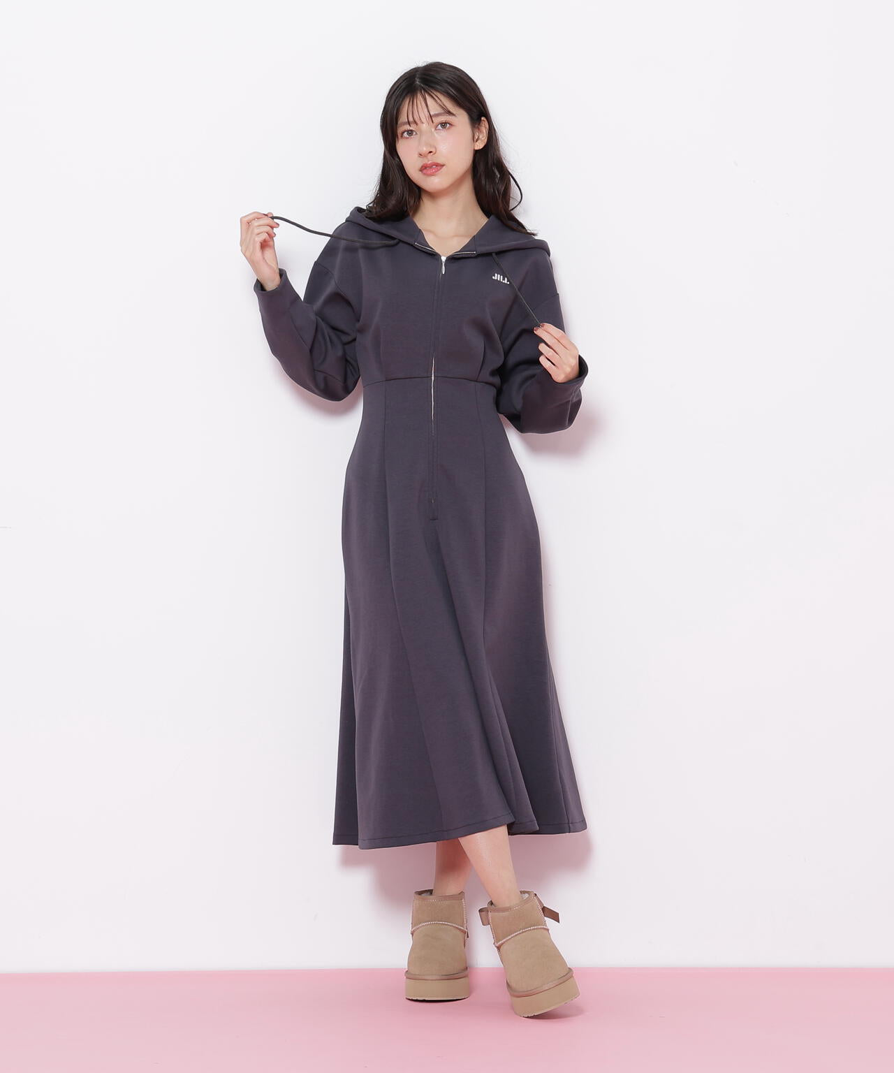 ダイバーフーディーロングワンピース