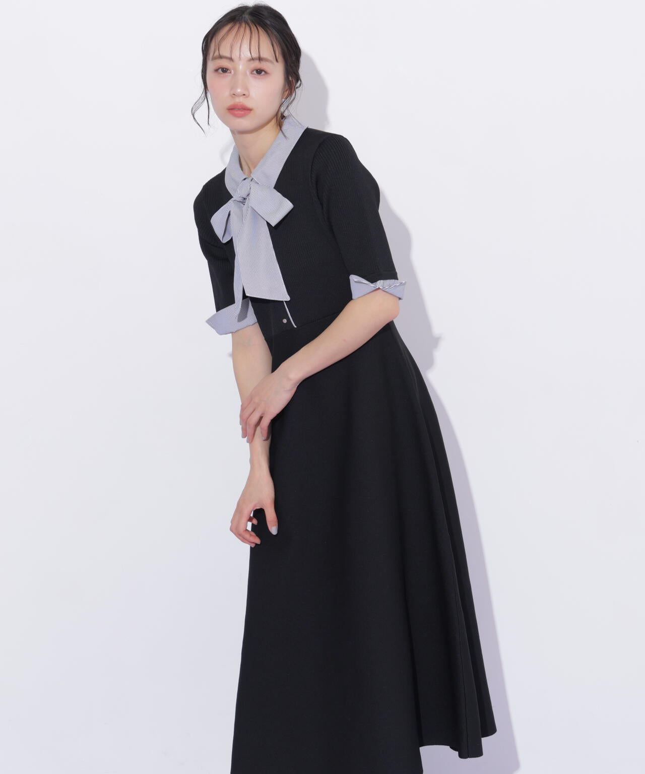シャツ襟ドッキングニットワンピース半袖 | JILL by JILL STUART（ジル