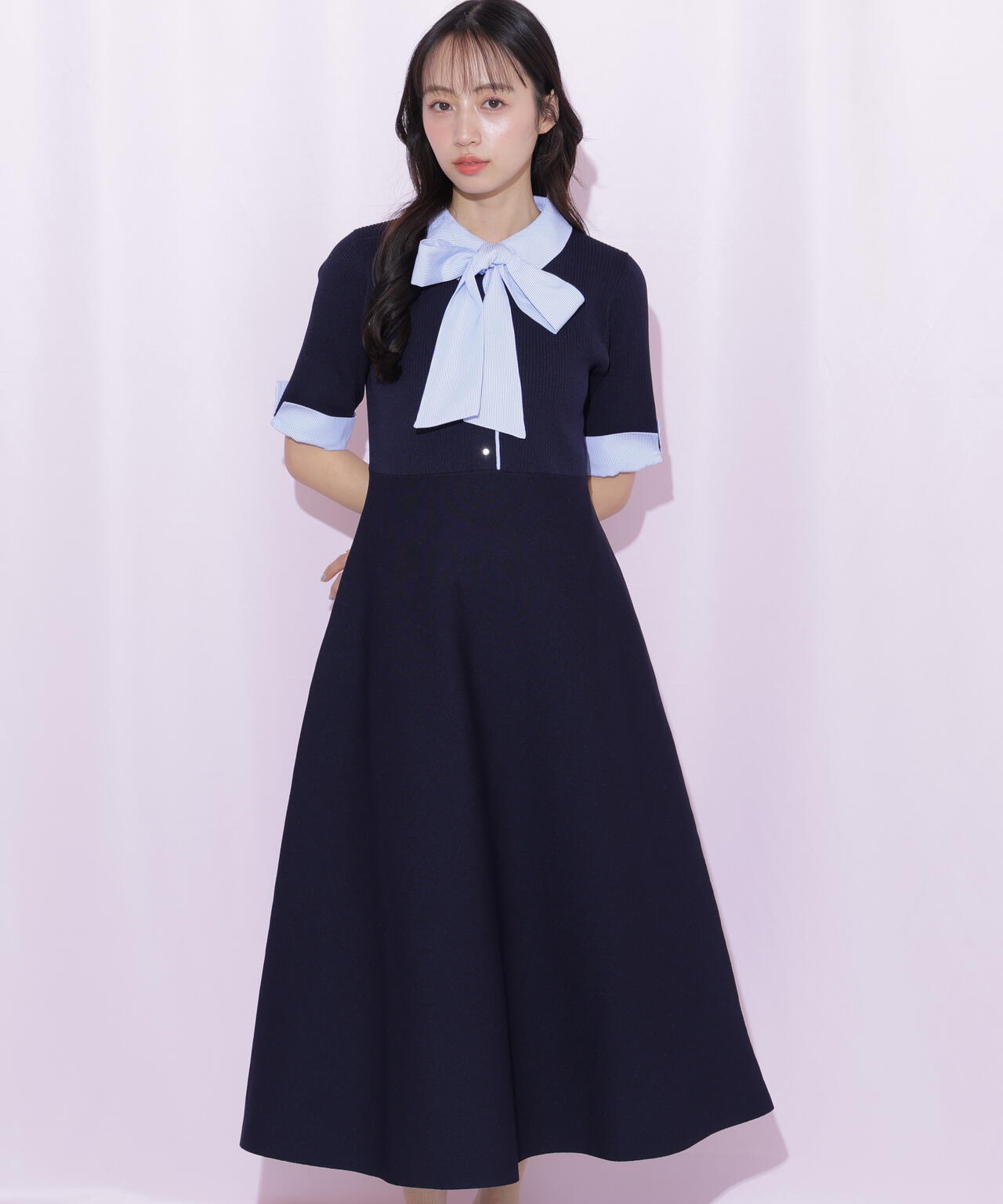 シャツ襟ドッキングニットワンピース半袖 | JILL by JILL STUART（ジル