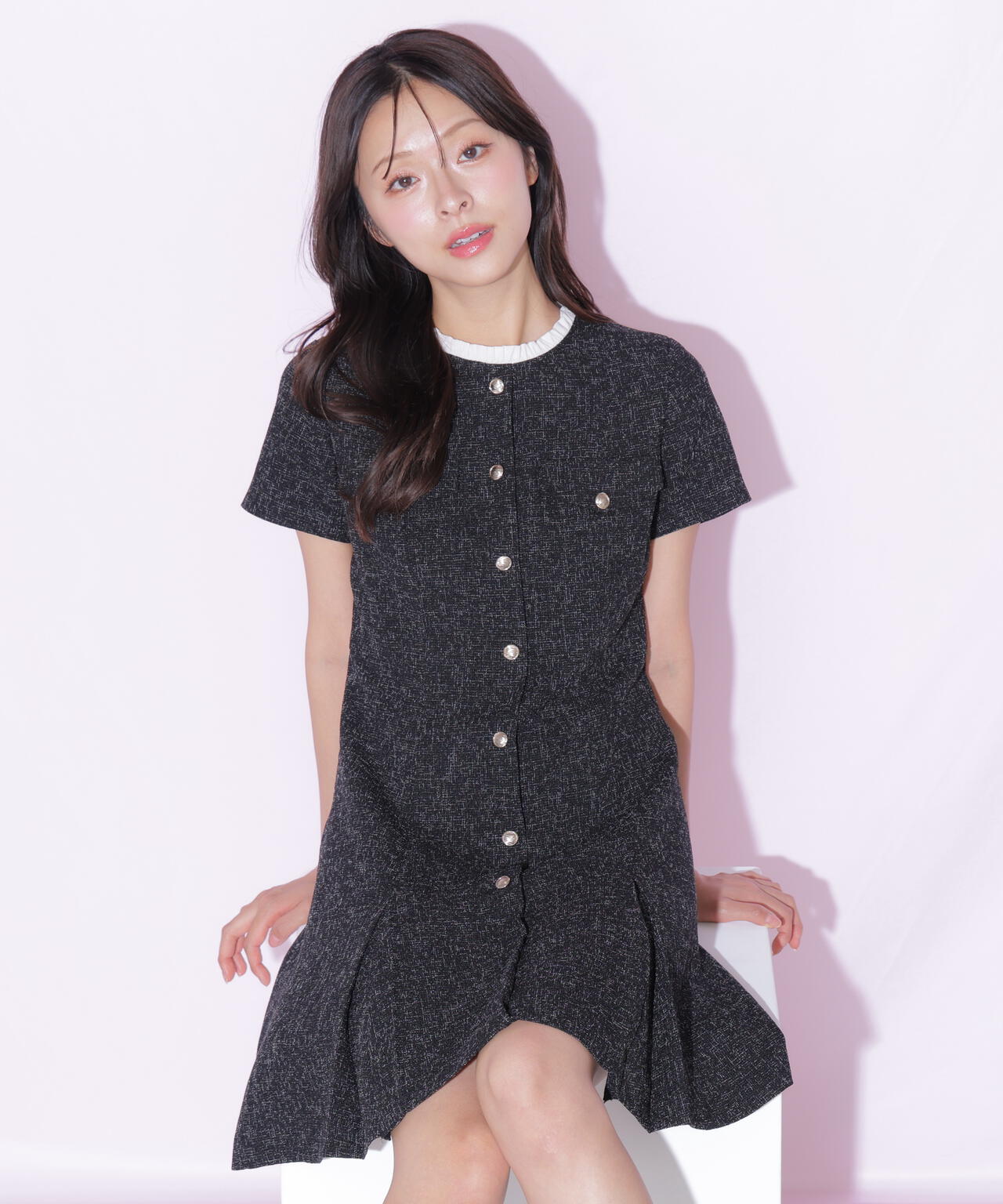 JILL by JILL STUART☆ツィードミニワンピース 半袖ツィードミニワンピース | JILL by JILL STUART（ジル バイ ジル