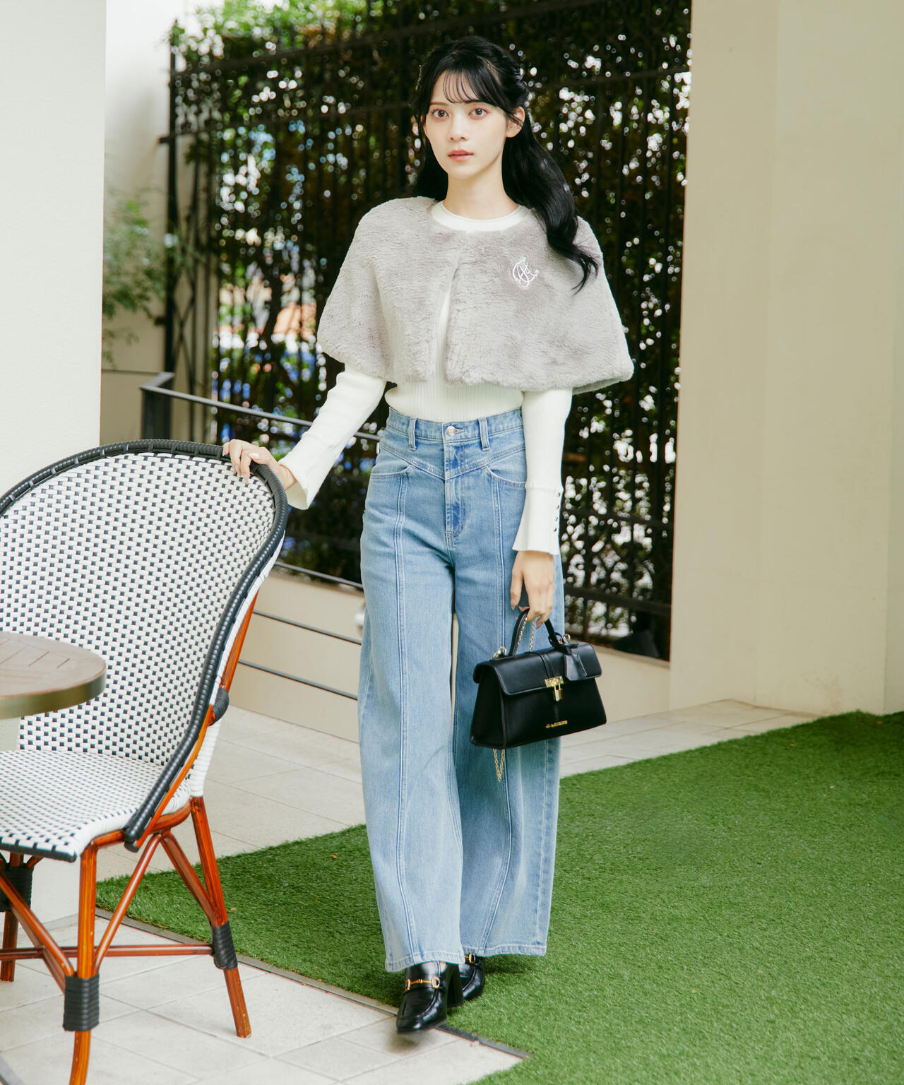 ＜ｍｉｋｕさんコラボ＞フェイクファーケープ