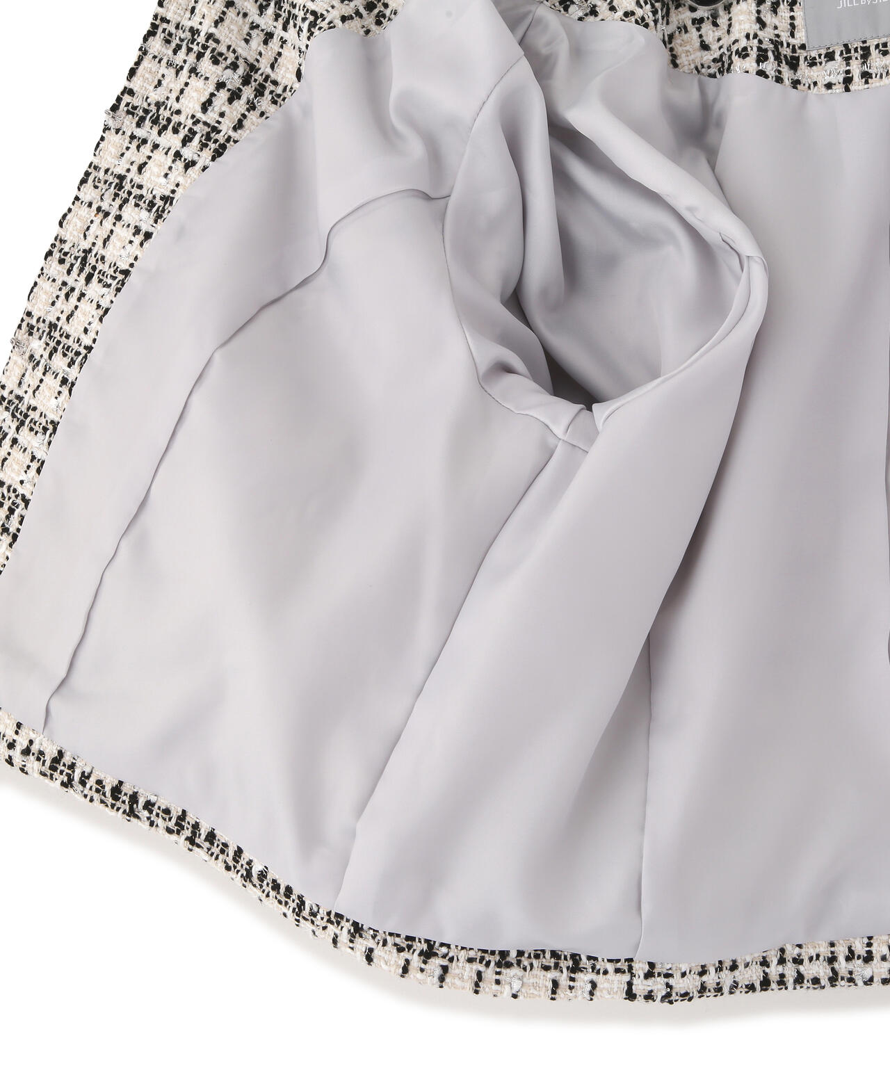 ビジューブレード付きツイードジャケット