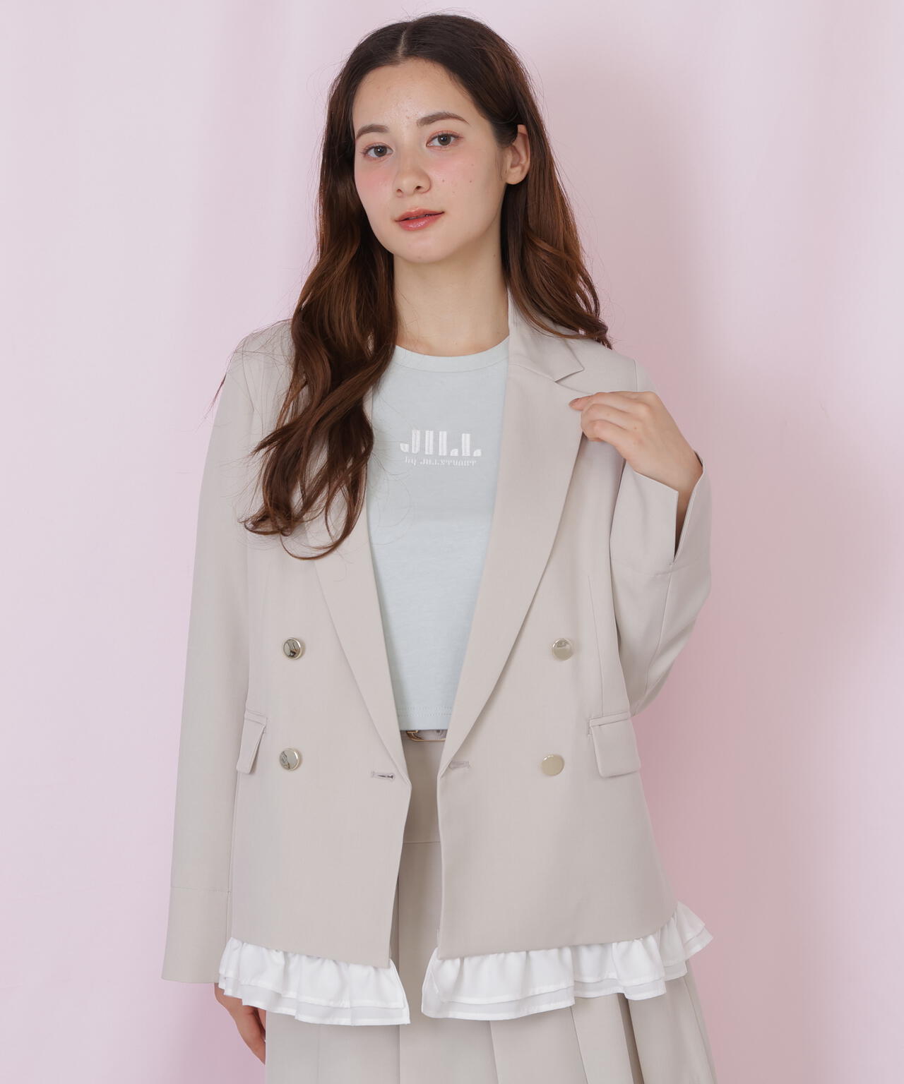 セットアップ対応ドライタッチフリルヘムジャケット | JILL by JILL