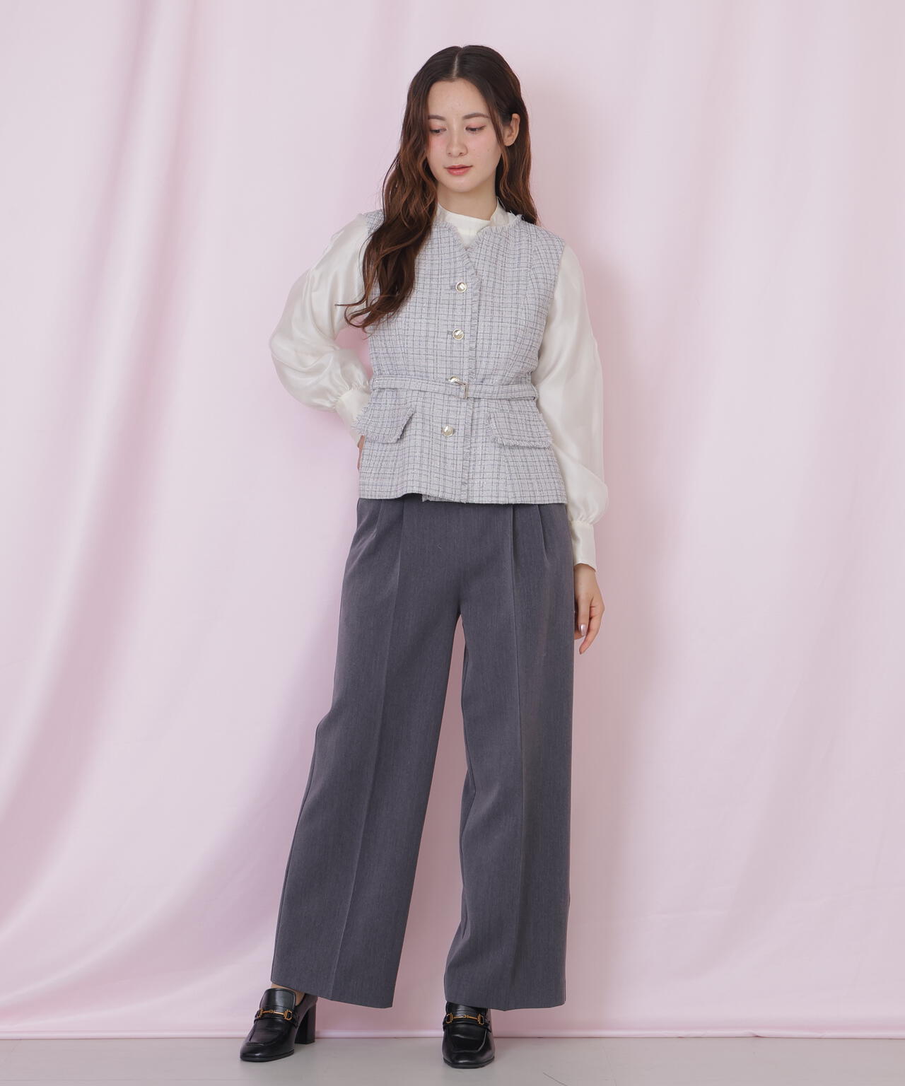 ベルト付きツィードジレ