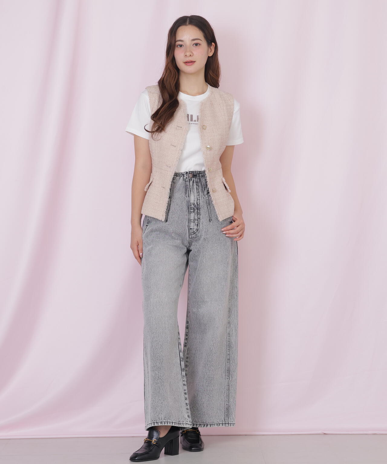 ベルト付きツィードジレ | JILL by JILL STUART（ジル バイ ジル