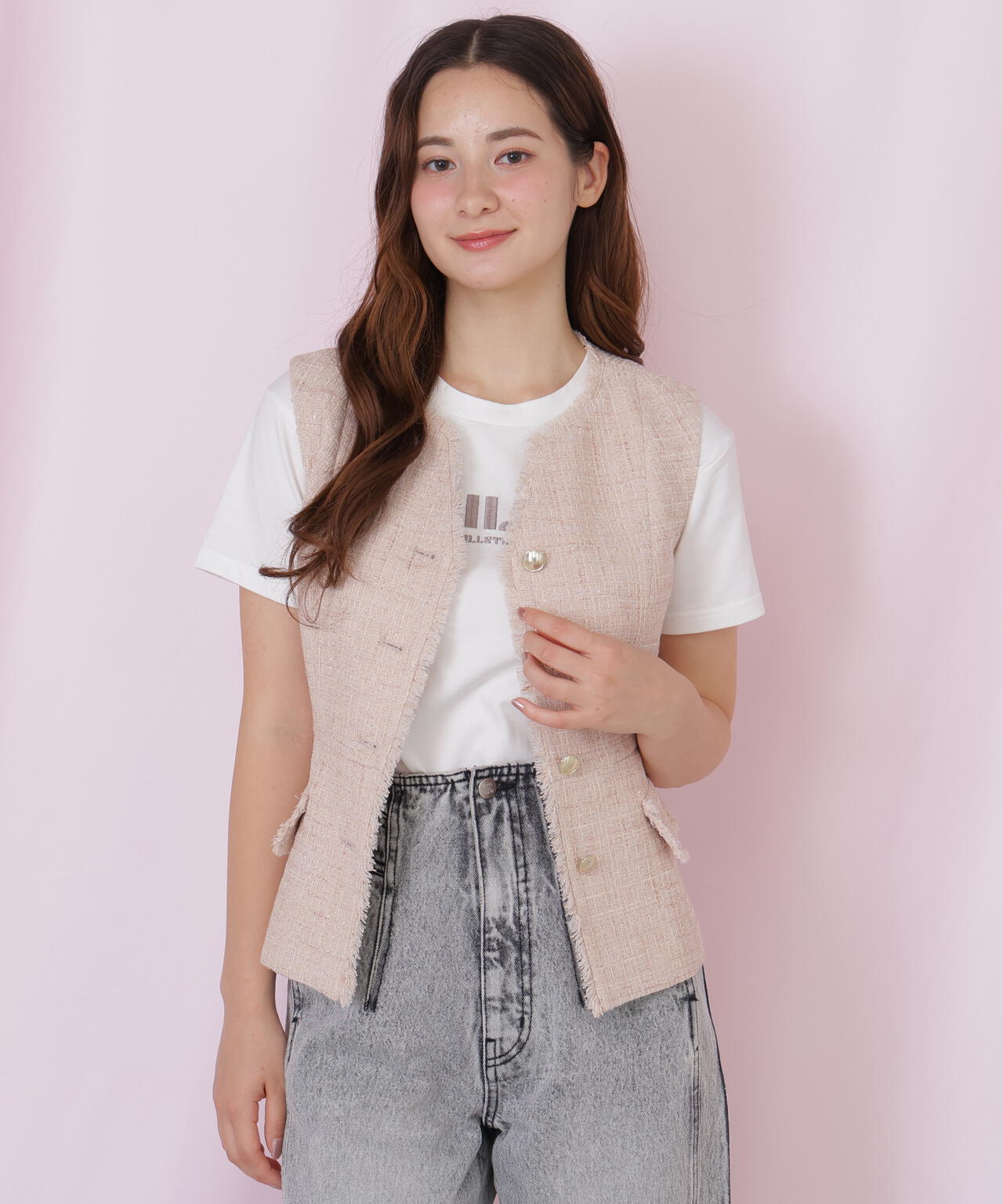 ベルト付きツィードジレ