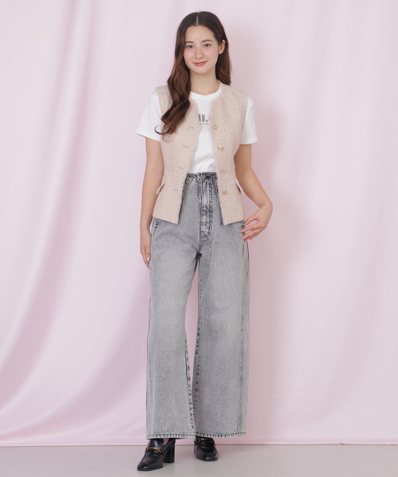 ベルト付きツィードジレ | JILL by JILL STUART（ジル バイ ジル