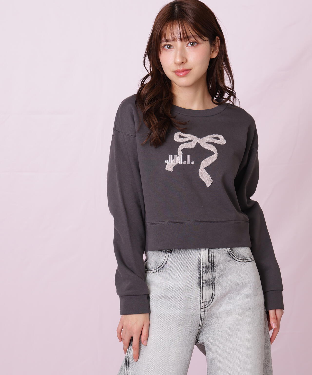 サガラ刺繍リボンロゴスウェット