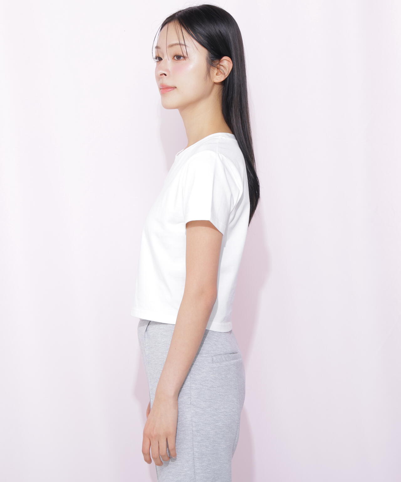 ショート丈刺繍ロゴTシャツオーガニックコットン | JILL by JILL