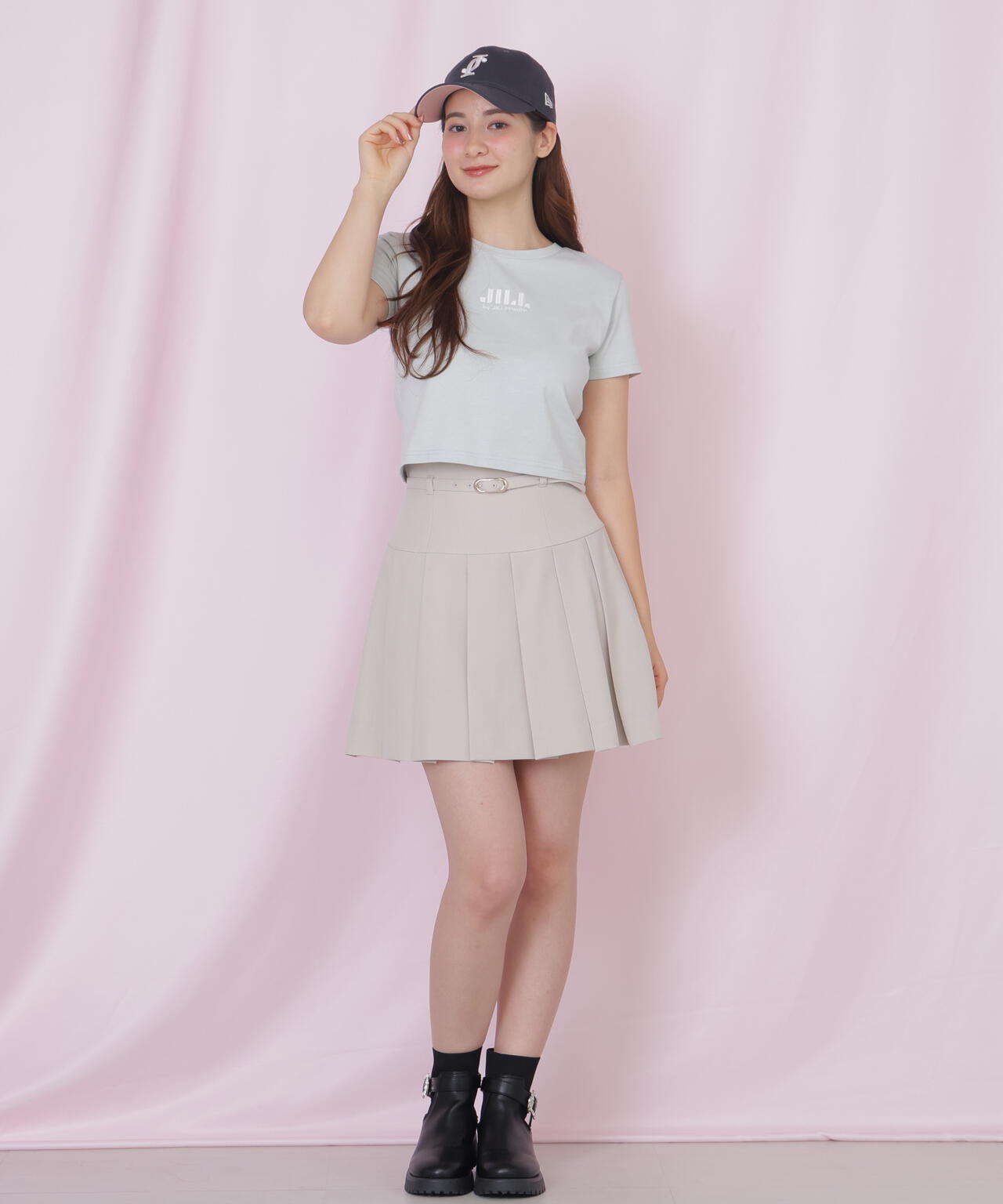 ショート丈刺繍ロゴTシャツオーガニックコットン