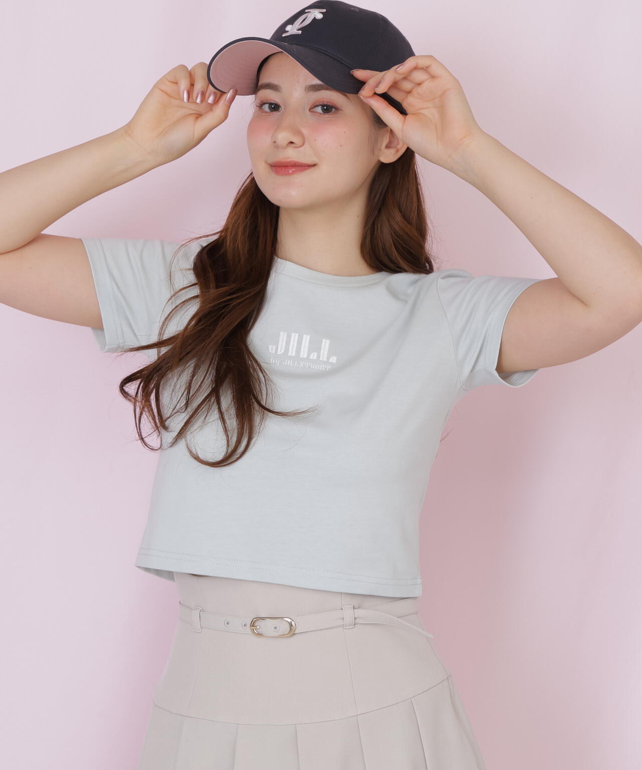 ショート丈刺繍ロゴTシャツオーガニックコットン