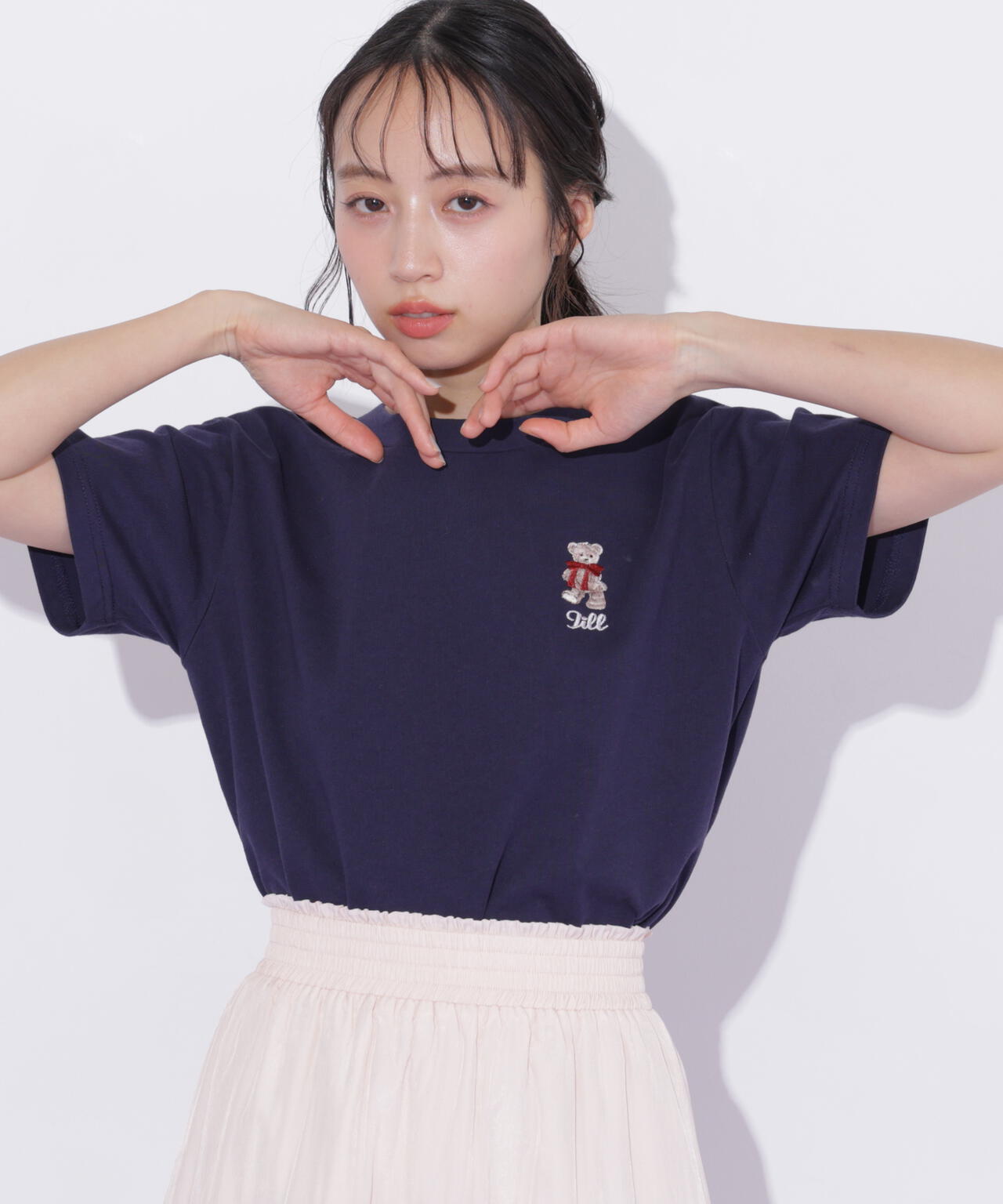 BEARシリーズ＞刺繍Tシャツオーガニックコットン | JILL by JILL