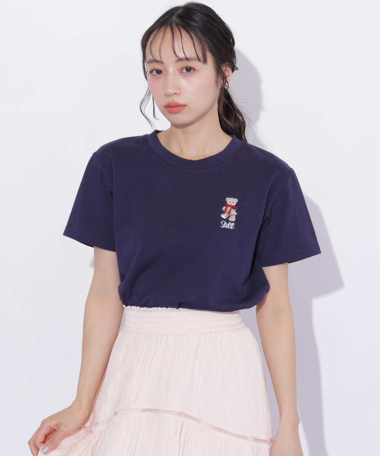 BEARシリーズ＞刺繍Tシャツオーガニックコットン | JILL by JILL