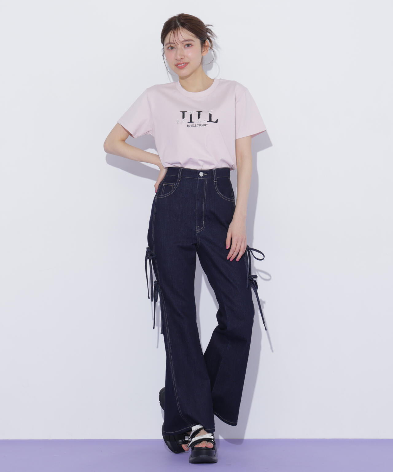 オーガニックコットンビジューロゴTシャツ | JILL by JILL STUART
