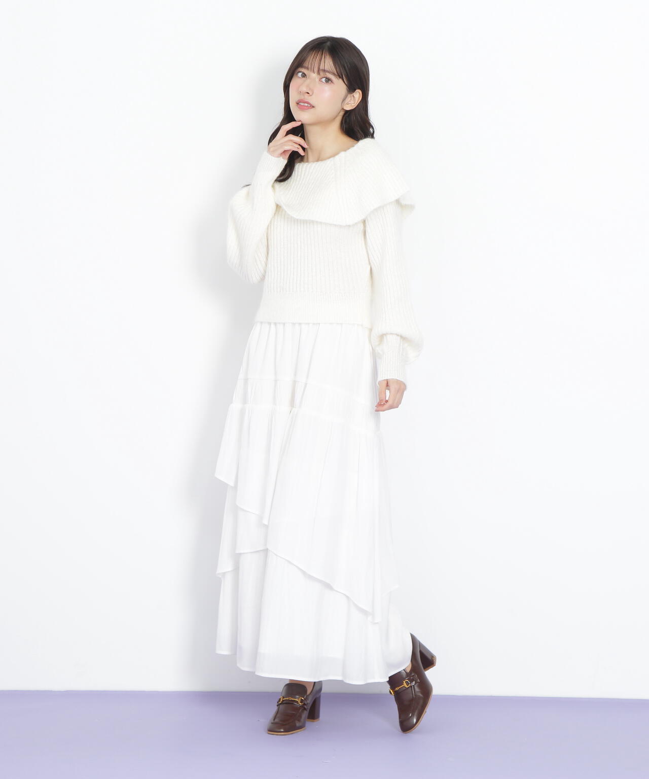 ふわふわケープニット