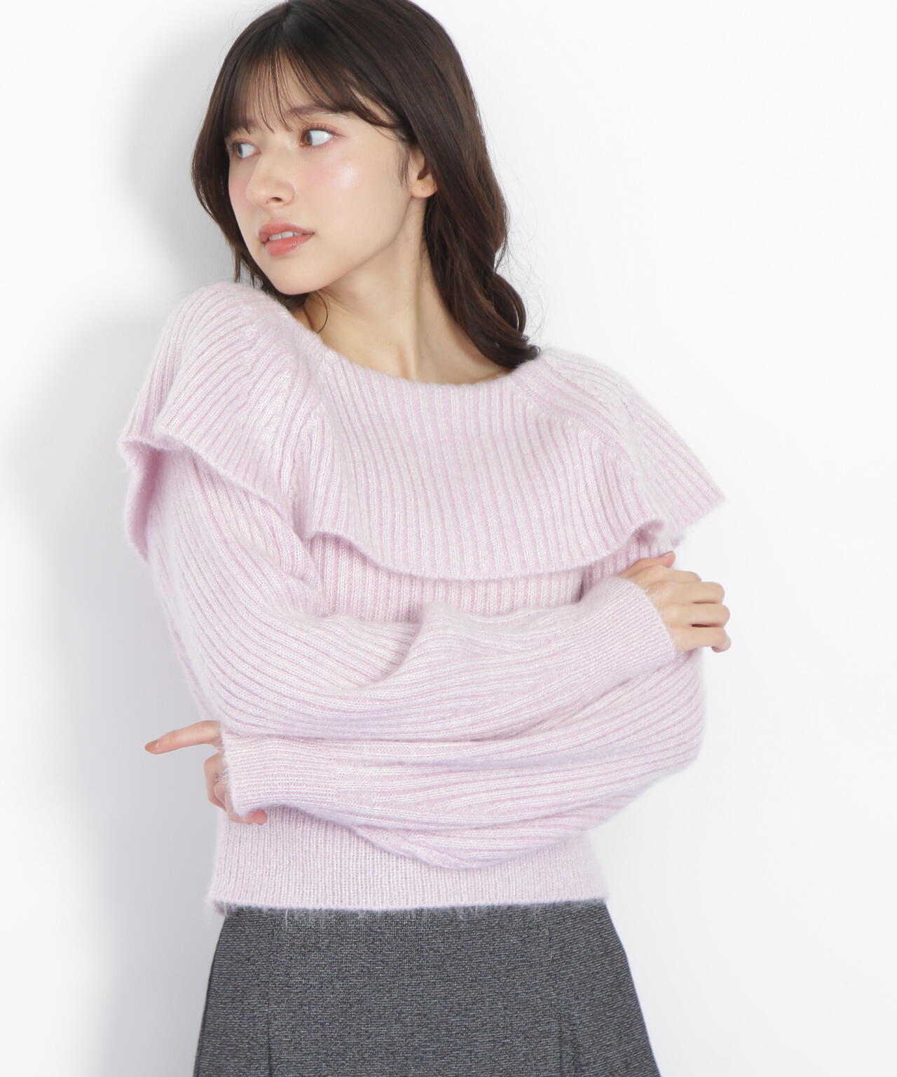 ふわふわケープニット