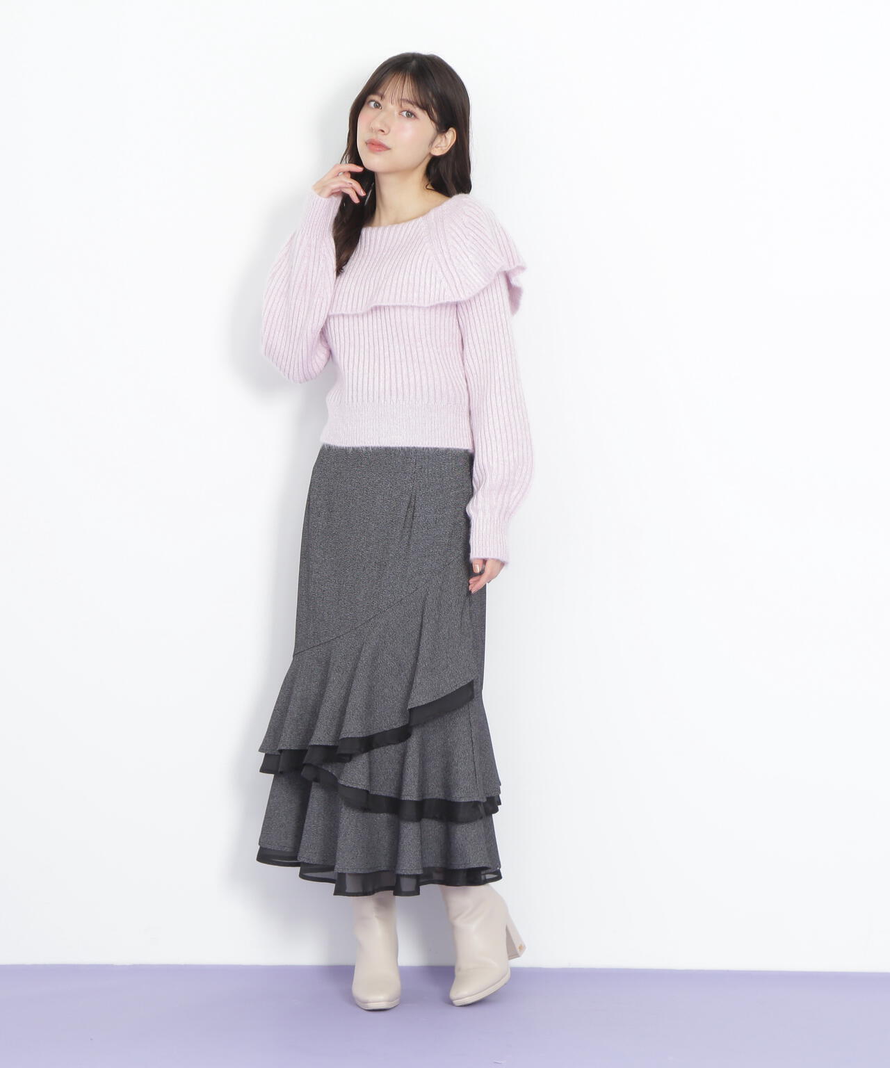 ふわふわケープニット