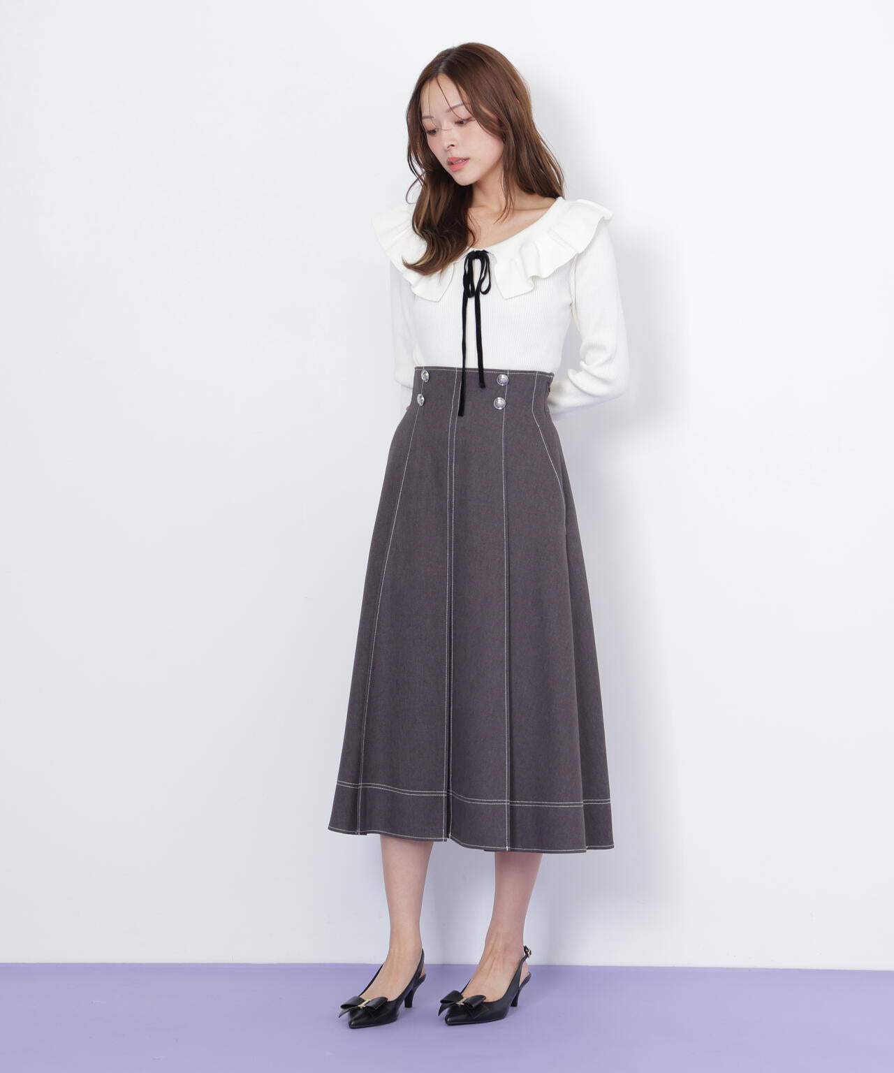 petit frill knit ♡ JILTU  1サイズ【期間限定値下げ】 ジルチュ JILTU プチフリルドレス petit frill dress ワンピース ミニ