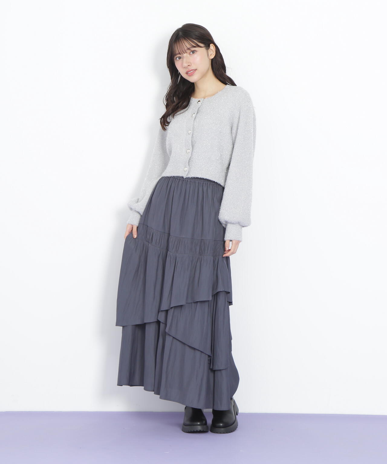 ハートボタンラメフェザーカーディガン | JILL by JILL STUART（ジル