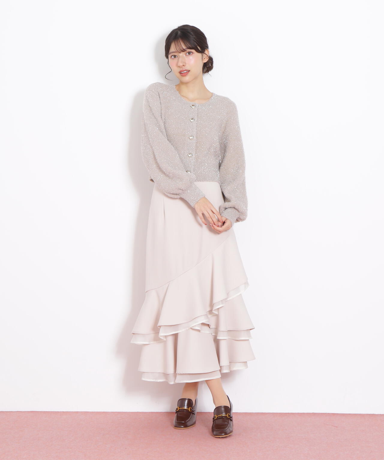 ハートボタンラメフェザーカーディガン | JILL by JILL STUART（ジル