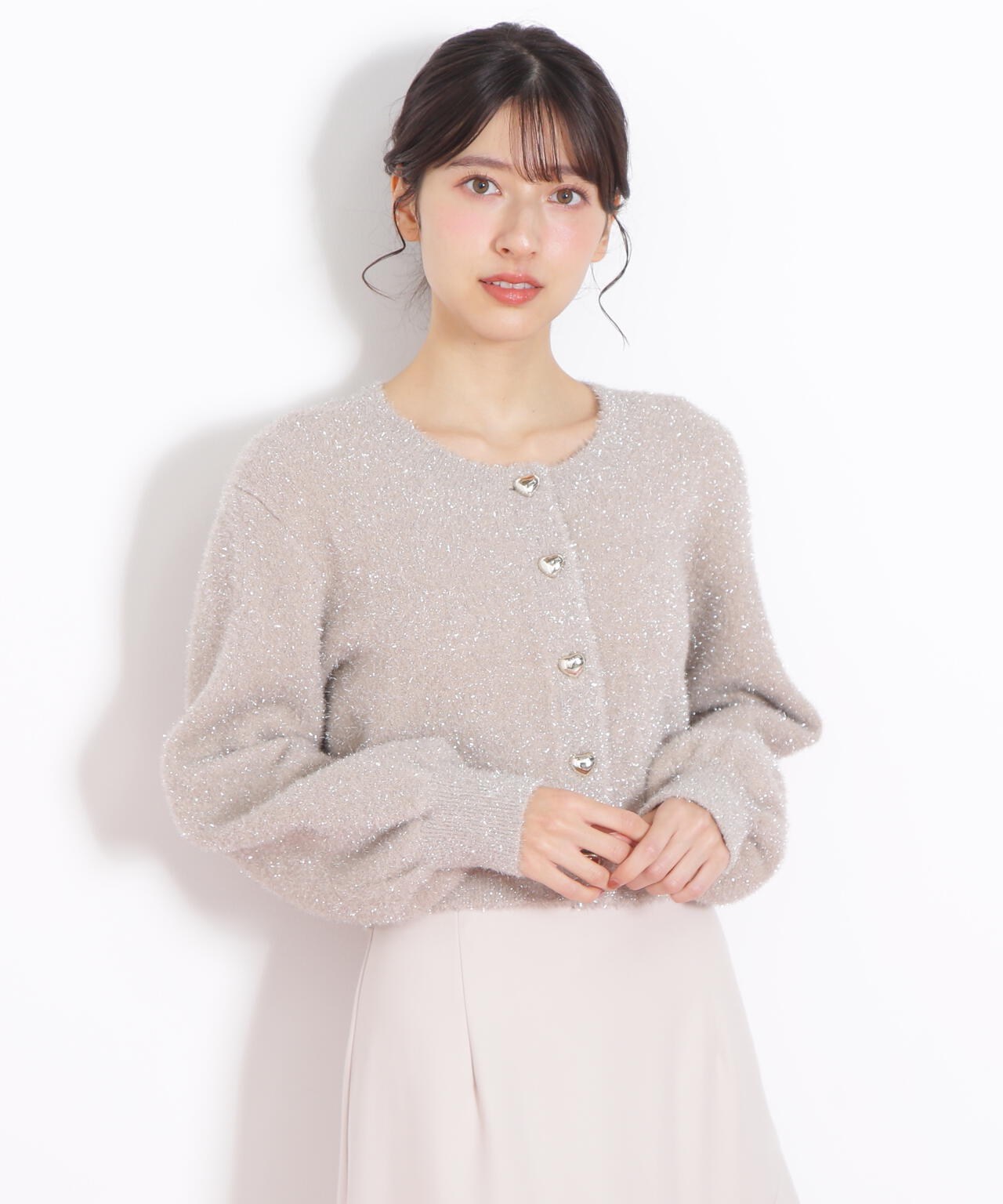 ハートボタンラメフェザーカーディガン | JILL by JILL STUART（ジル