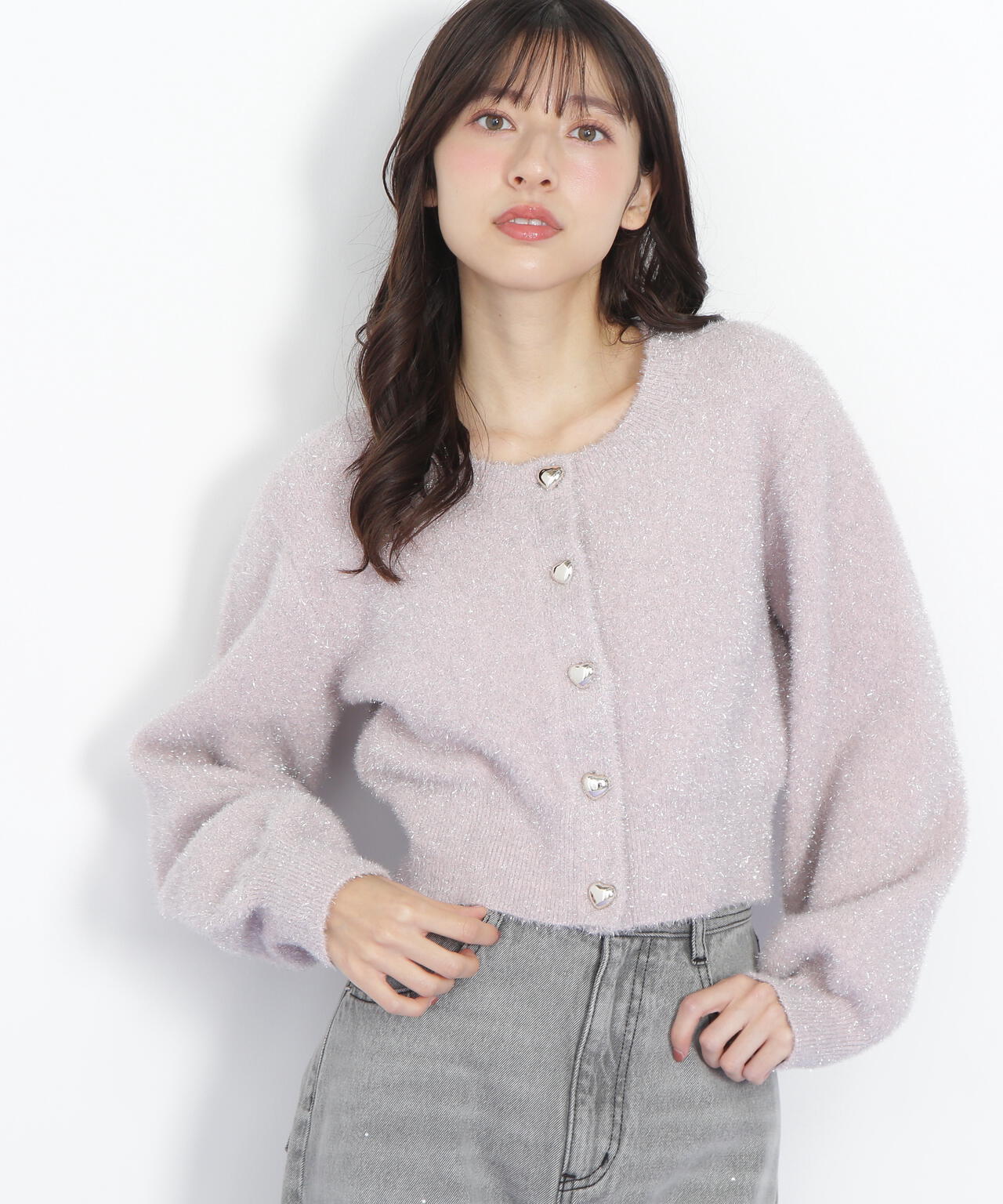 ハートボタンラメフェザーカーディガン | JILL by JILL STUART（ジル