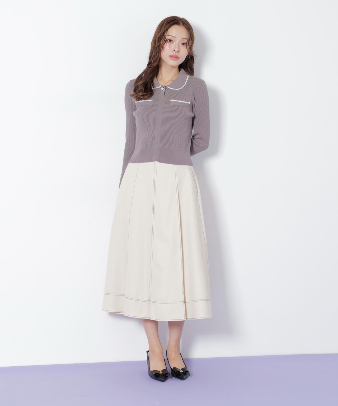 ジル バイ ジル スチュアート（JILL by JILL STUART）/パールブレードエリツキニット パールブレードエリツキニット | JILL by JILL STUART（ジル バイ ジル