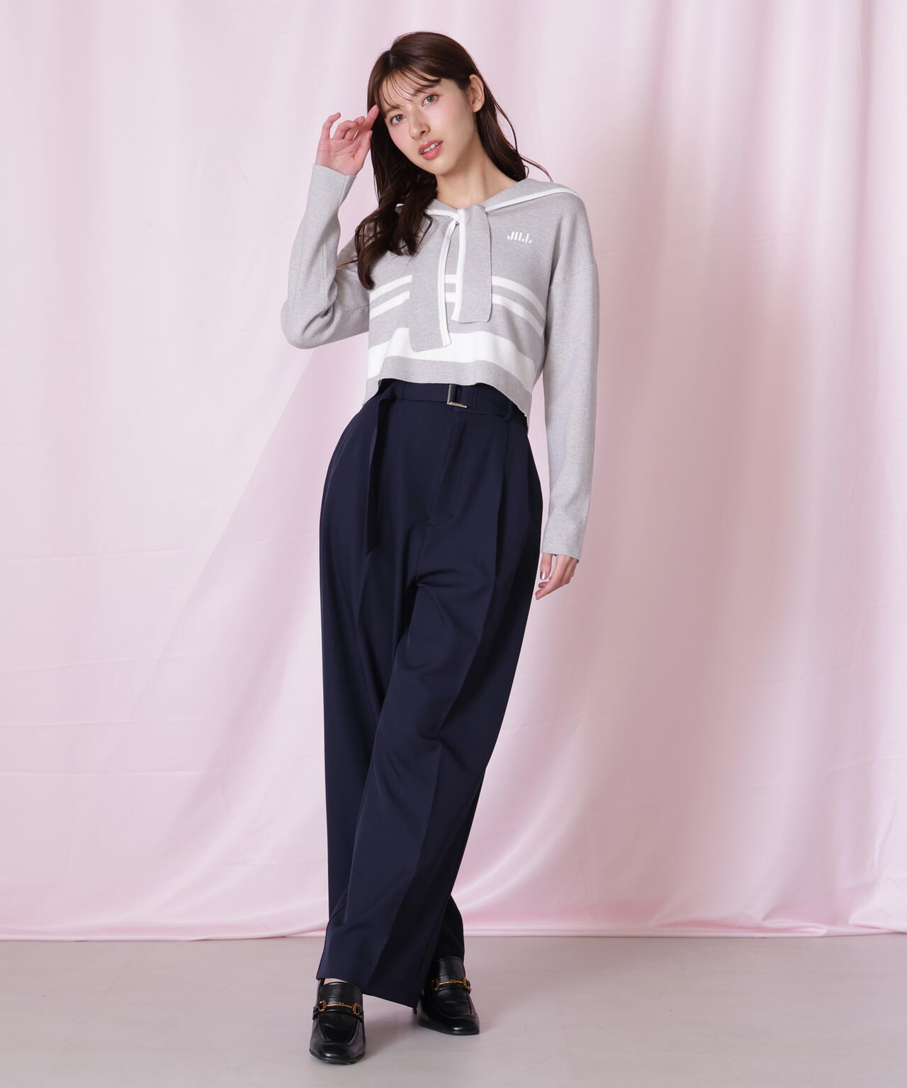 セーラーカラーニット