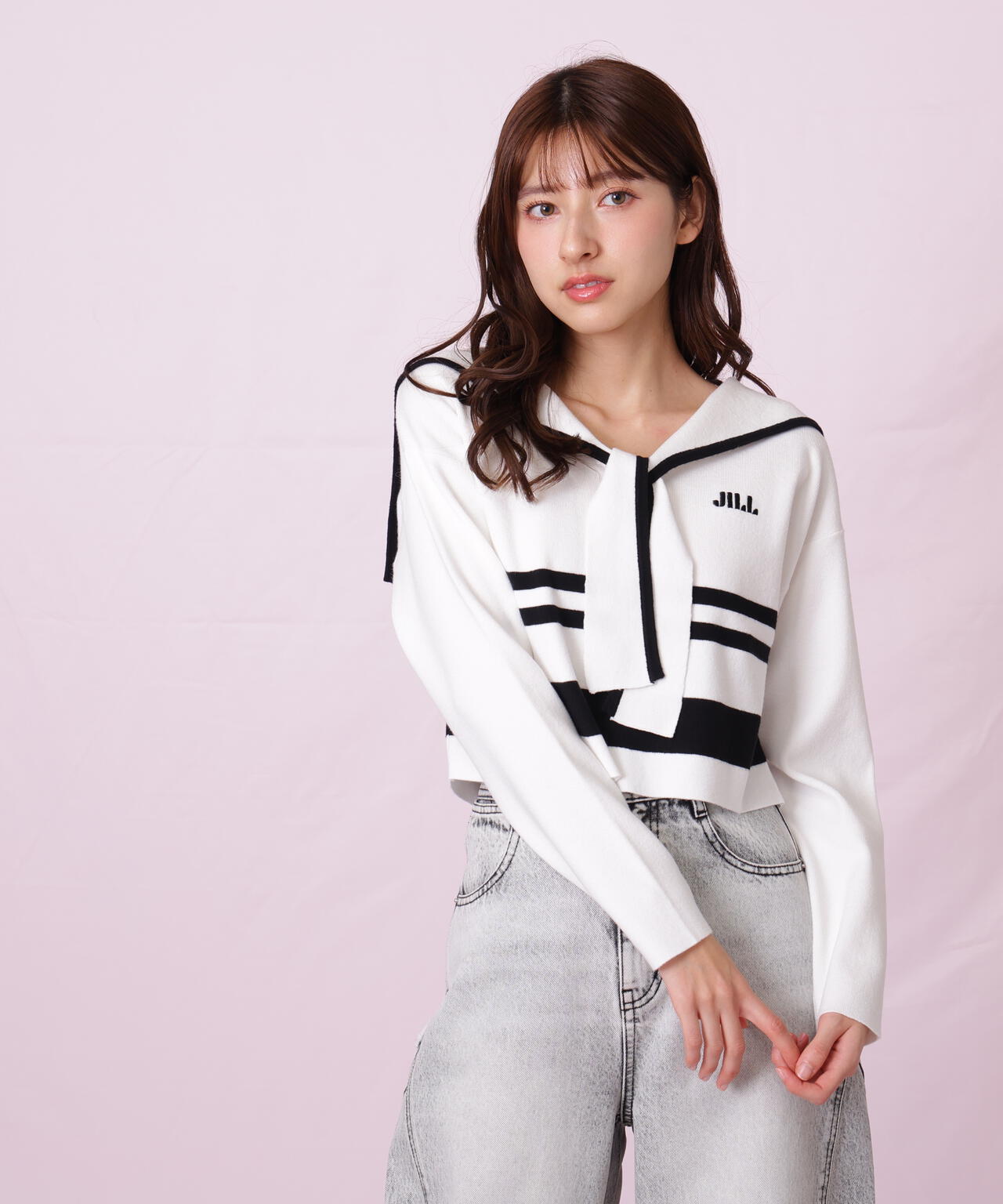 セーラーカラーニット