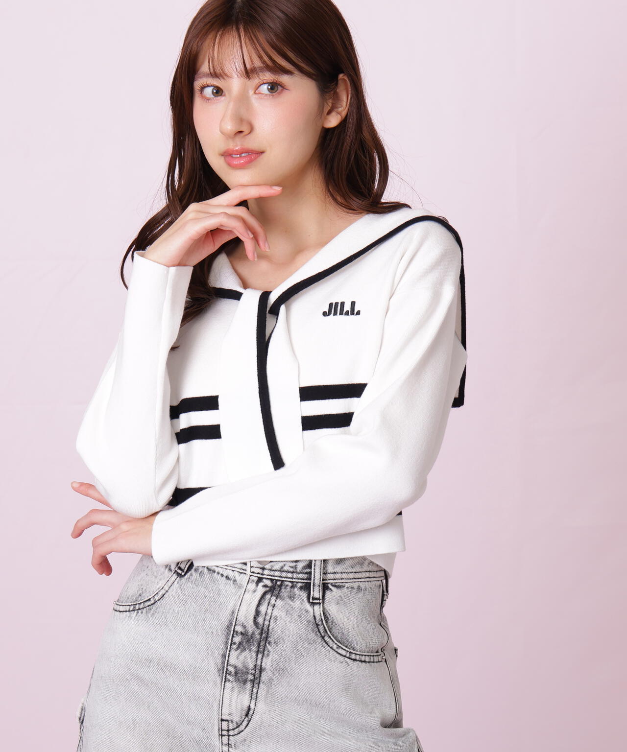 セーラーカラーニット