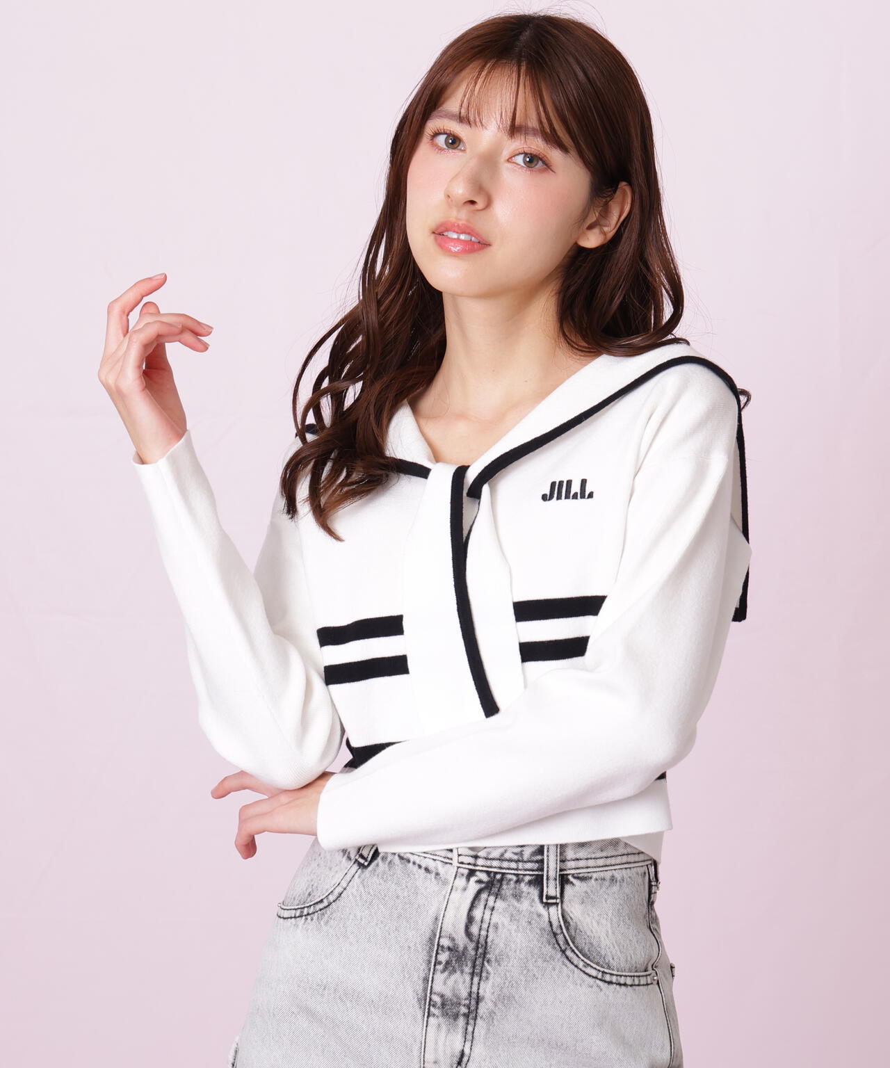 セーラーカラーニット