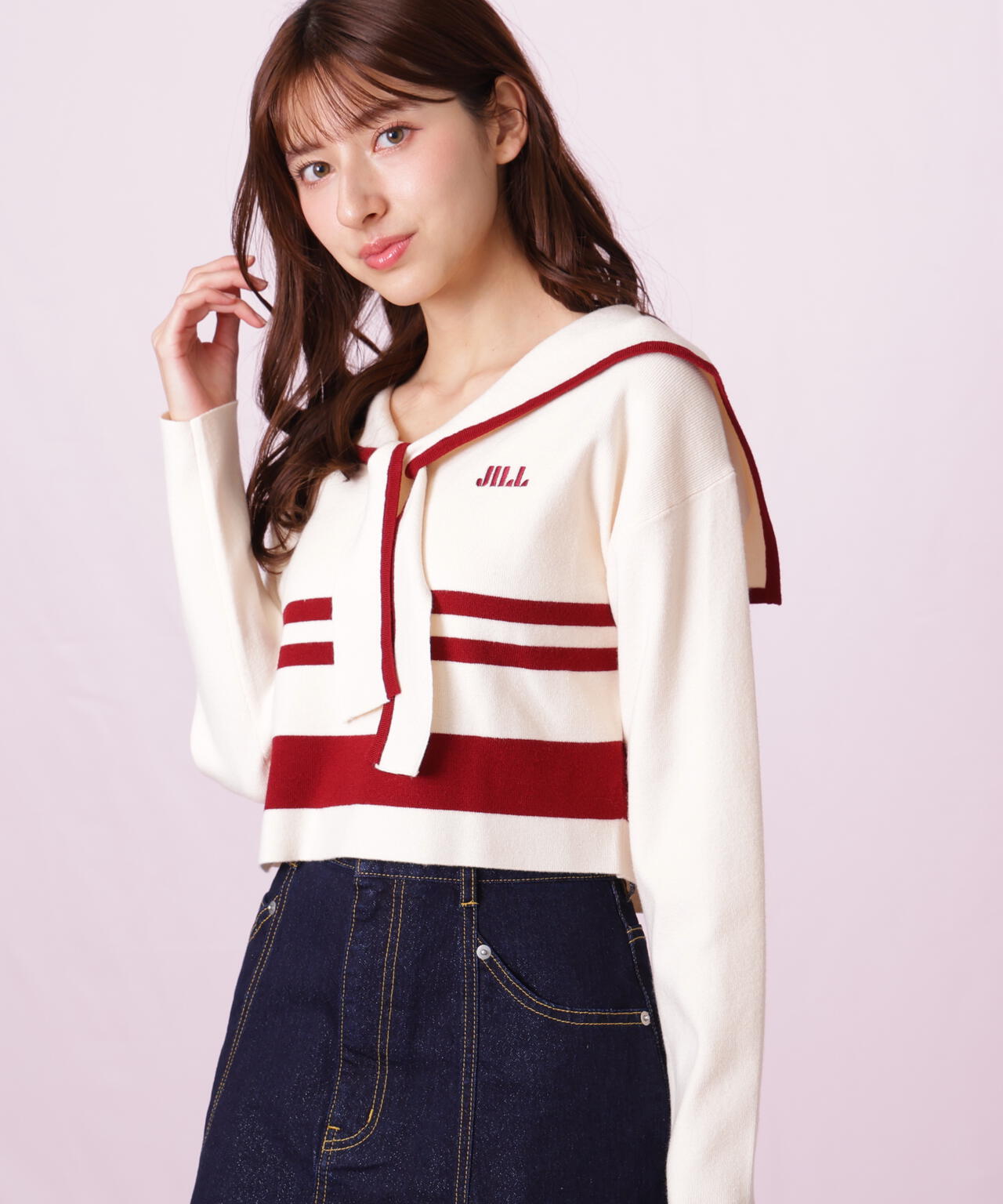 セーラーカラーニット