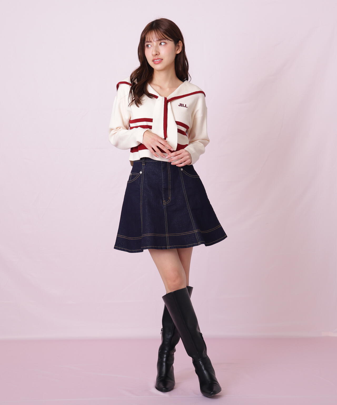 セーラーカラーニット