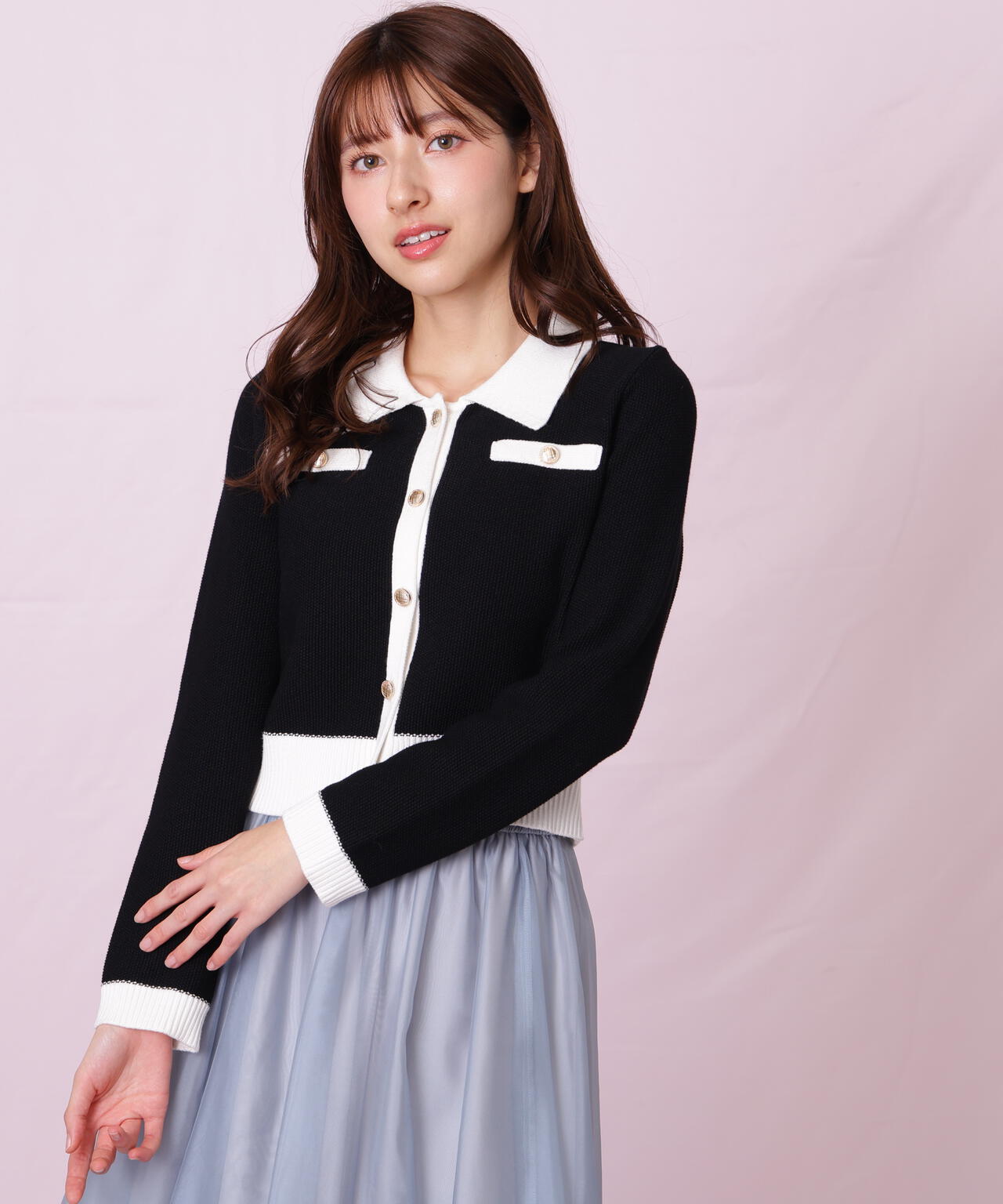 バイカラー衿付きカーディガン | JILL by JILL STUART（ジル バイ ジル