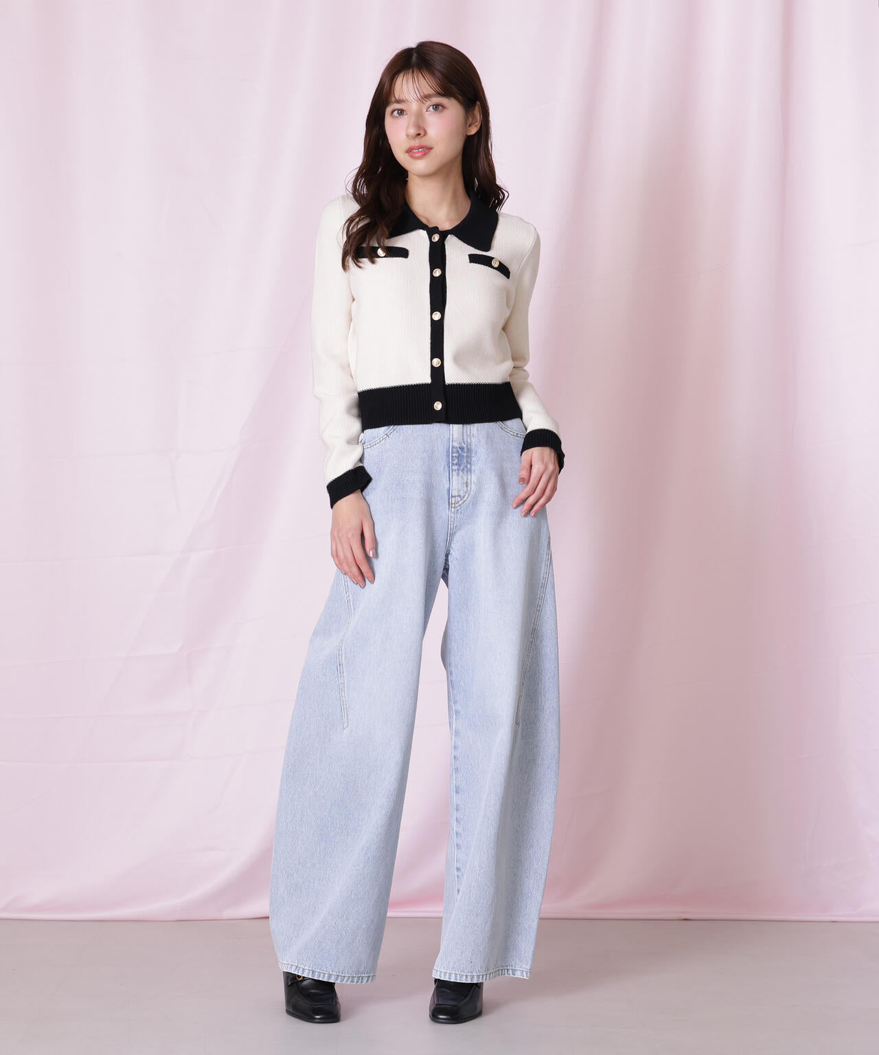 バイカラー衿付きカーディガン | JILL by JILL STUART（ジル バイ ジル