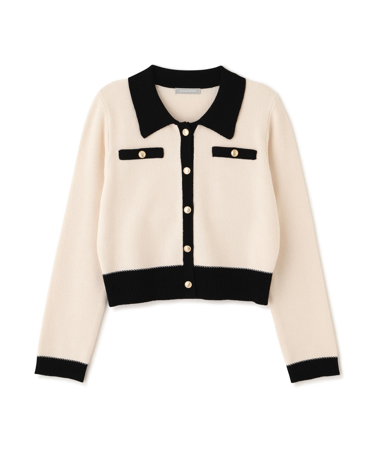 バイカラー衿付きカーディガン