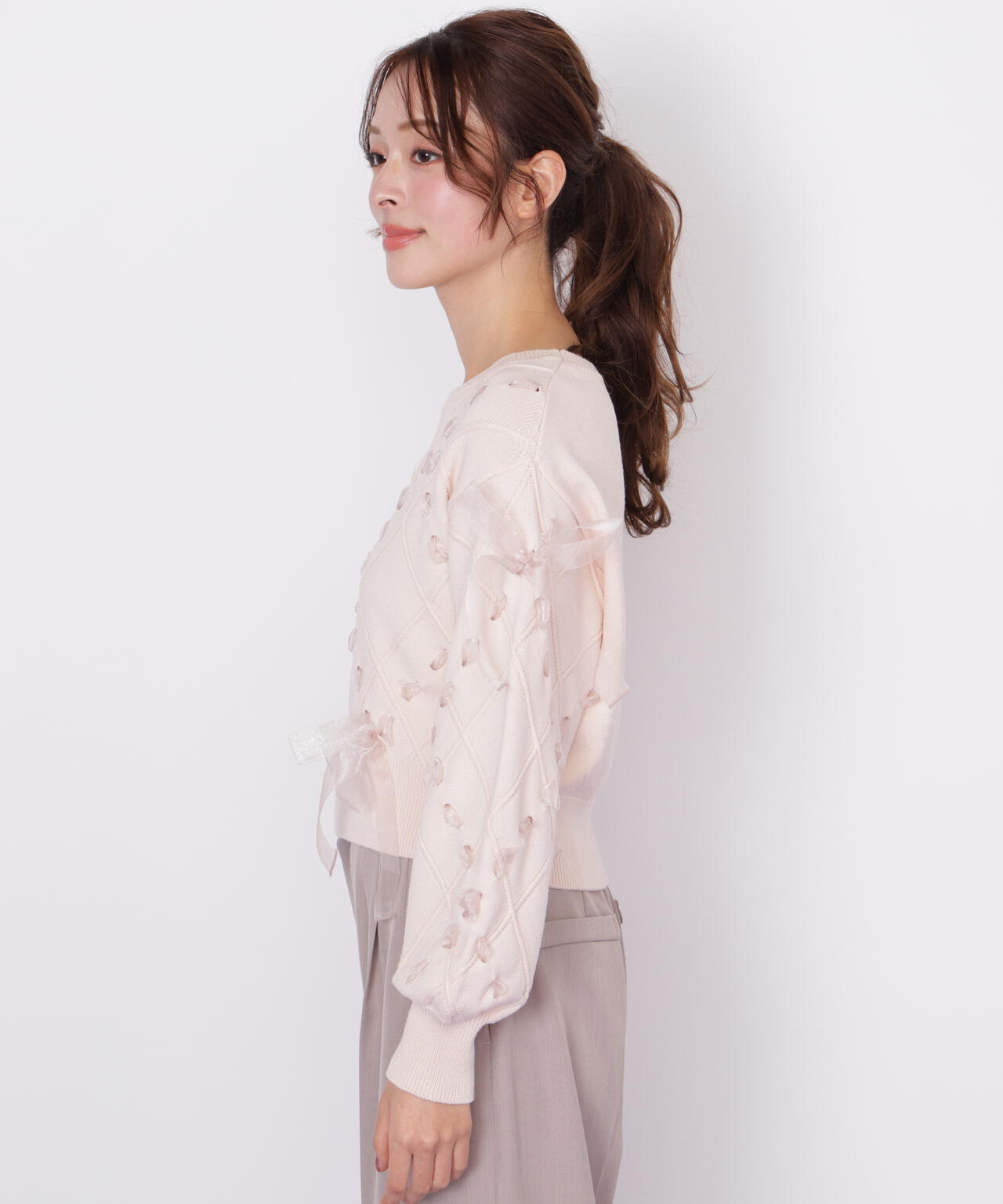 ダイヤ柄リボンニット | JILL by JILL STUART（ジル バイ ジル