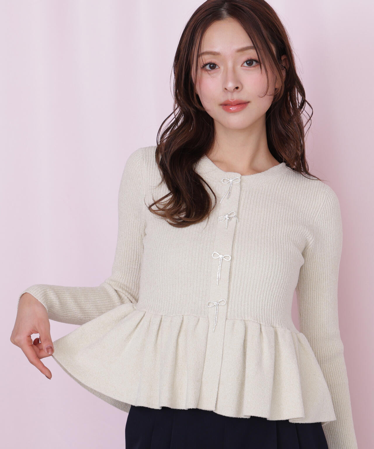 ラメモールペプラムニット | JILL by JILL STUART（ジル バイ ジル