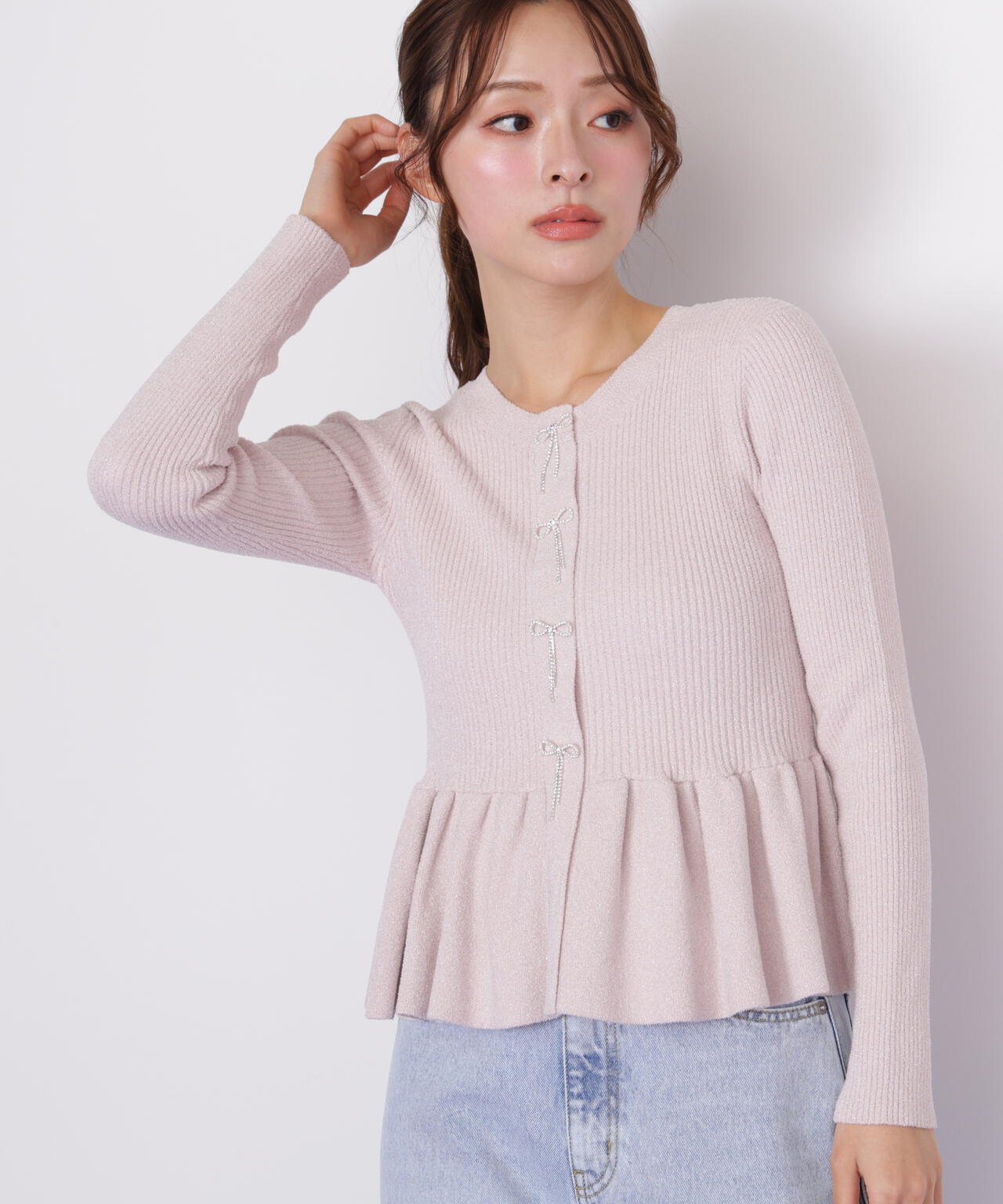JILL by JILL STUART ラメモールペプラムニット ラメモールペプラムニット | JILL by JILL STUART（ジル バイ ジル