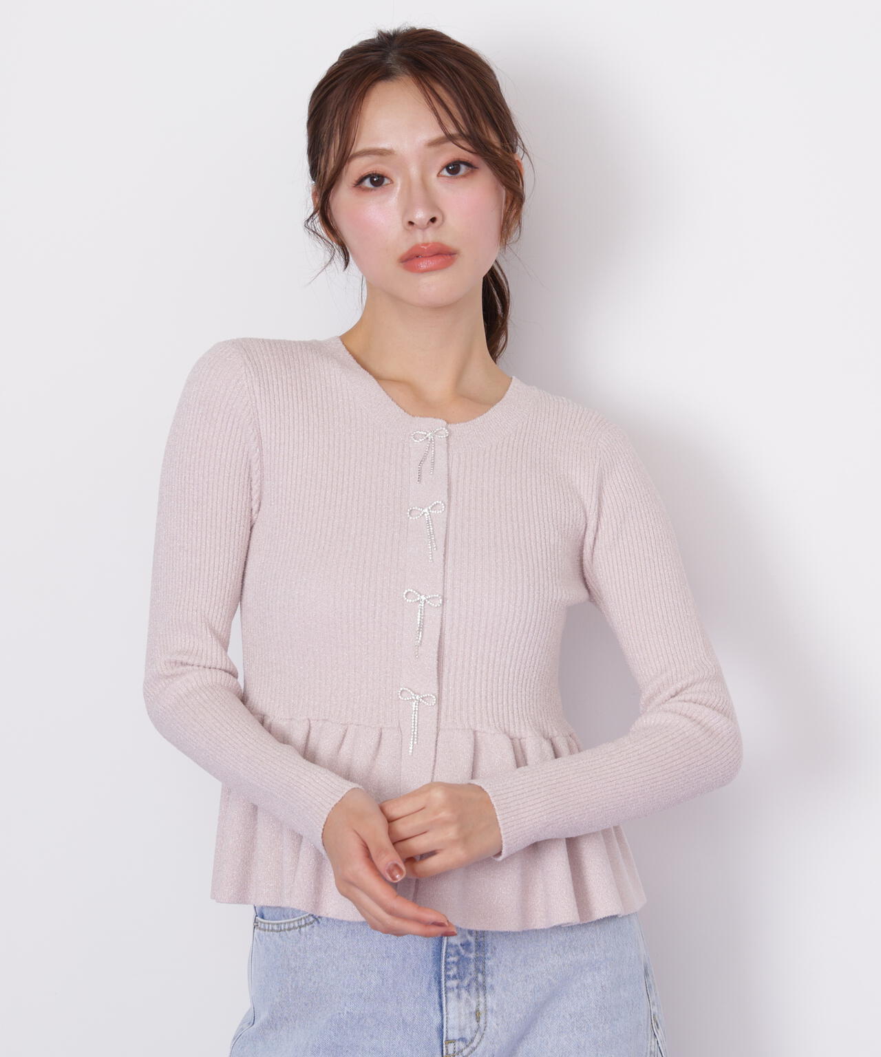 JILL by JILL STUART ラメモールペプラムニット ラメモールペプラムニット | JILL by JILL STUART（ジル バイ ジル