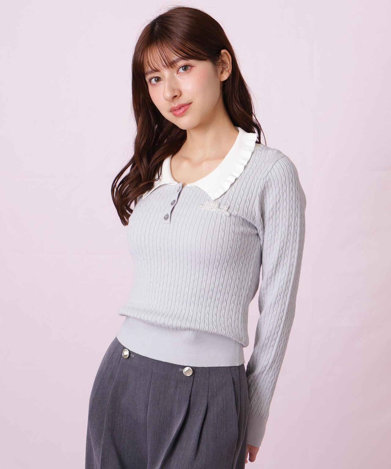 ビジューロゴケーブルニット | JILL by JILL STUART（ジル バイ ジル