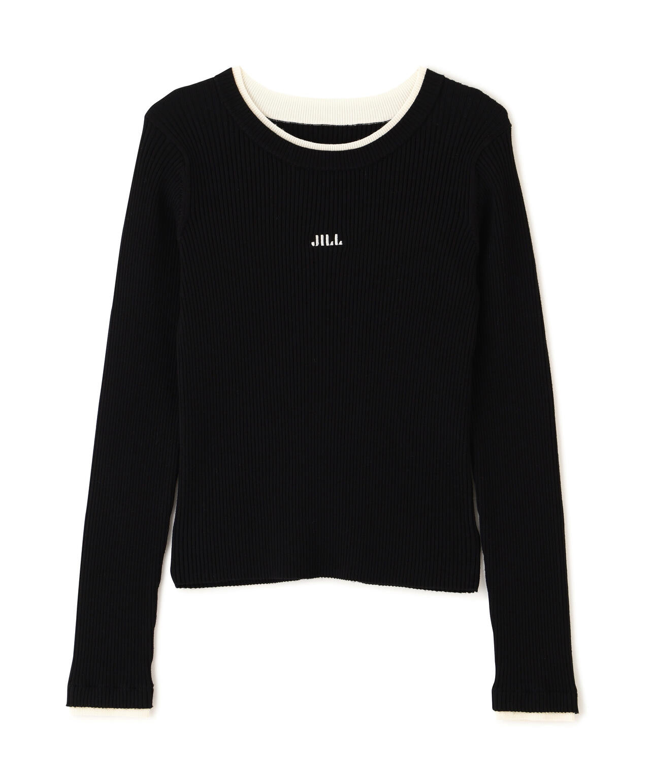 配色リブニット