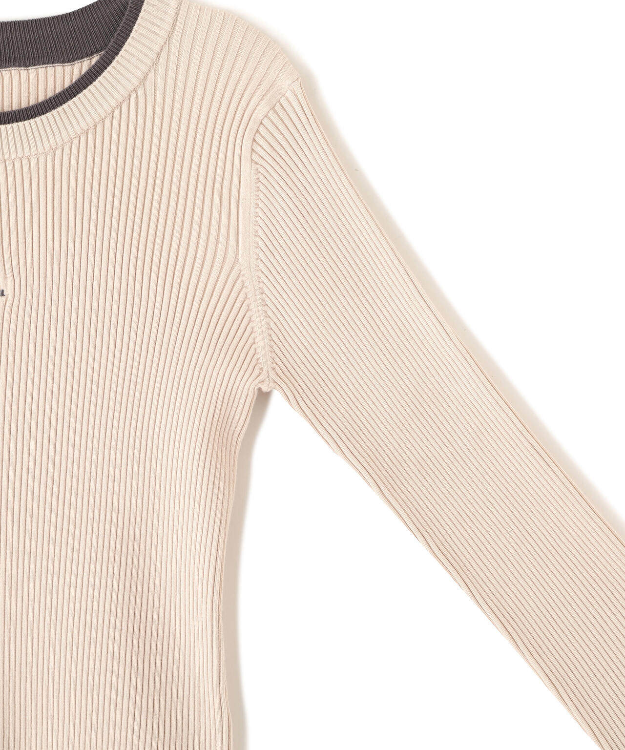 配色リブニット