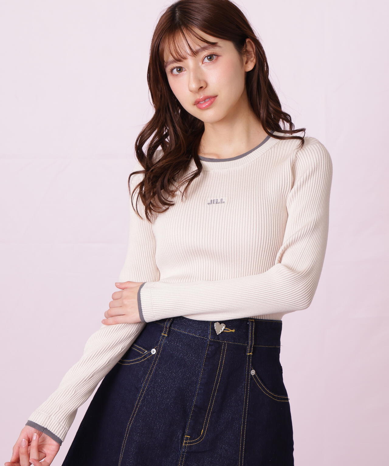 今期完売品‼︎新品ジルバイジルスチュアートリブニット 配色リブニット | JILL by JILL STUART（ジル バイ ジルスチュアート