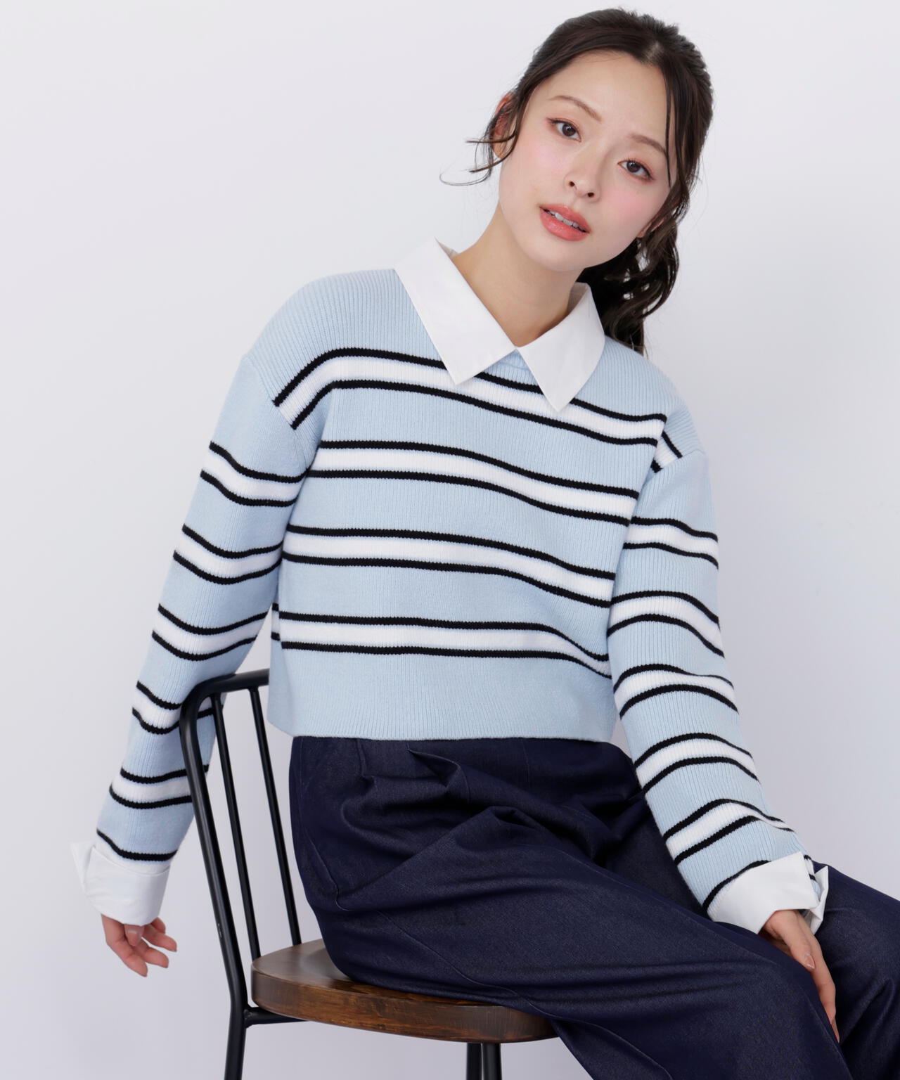 衿付きクロップドゆるニット | JILL by JILL STUART（ジル バイ ジル