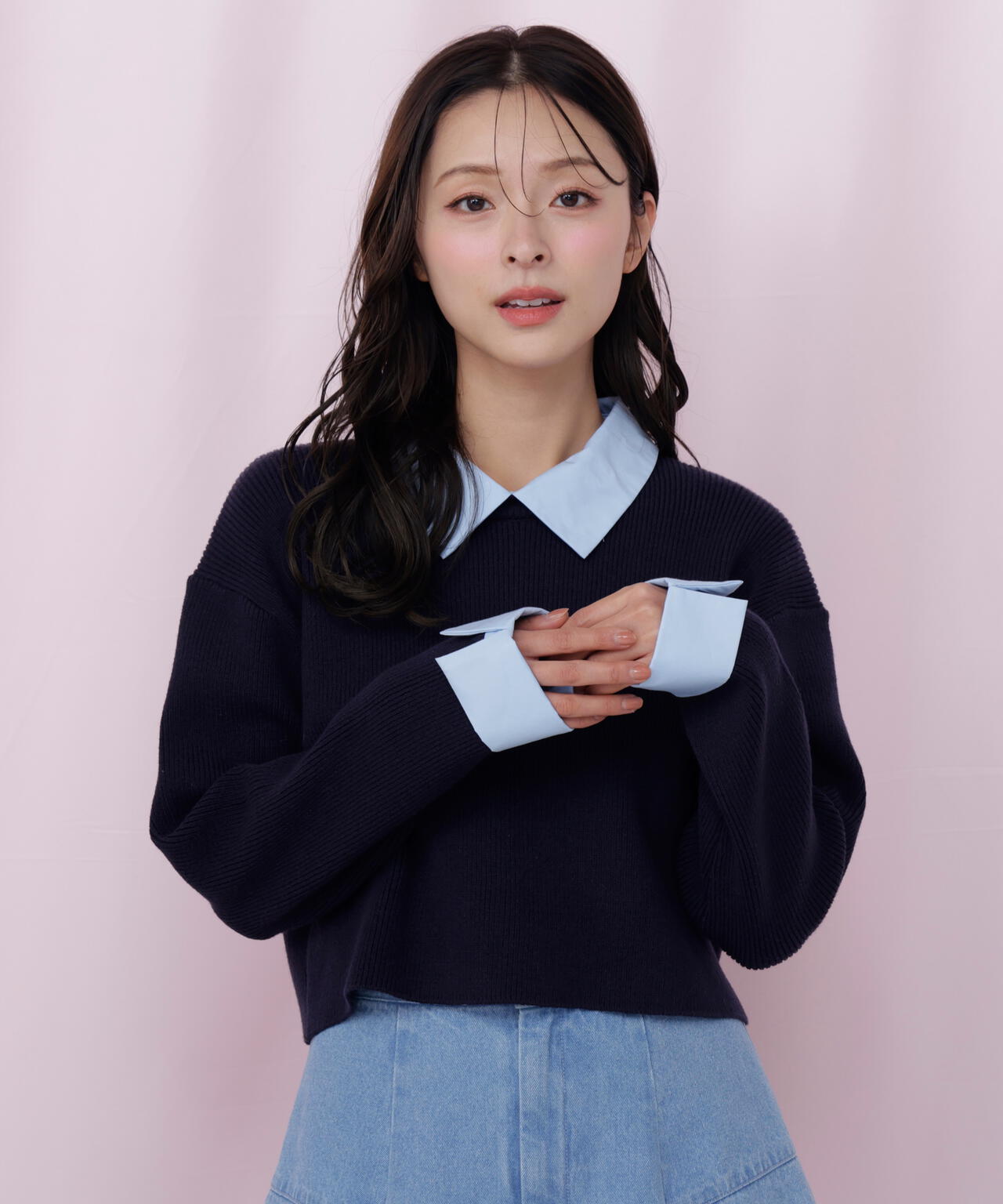 衿付きクロップドゆるニット | JILL by JILL STUART（ジル バイ ジル