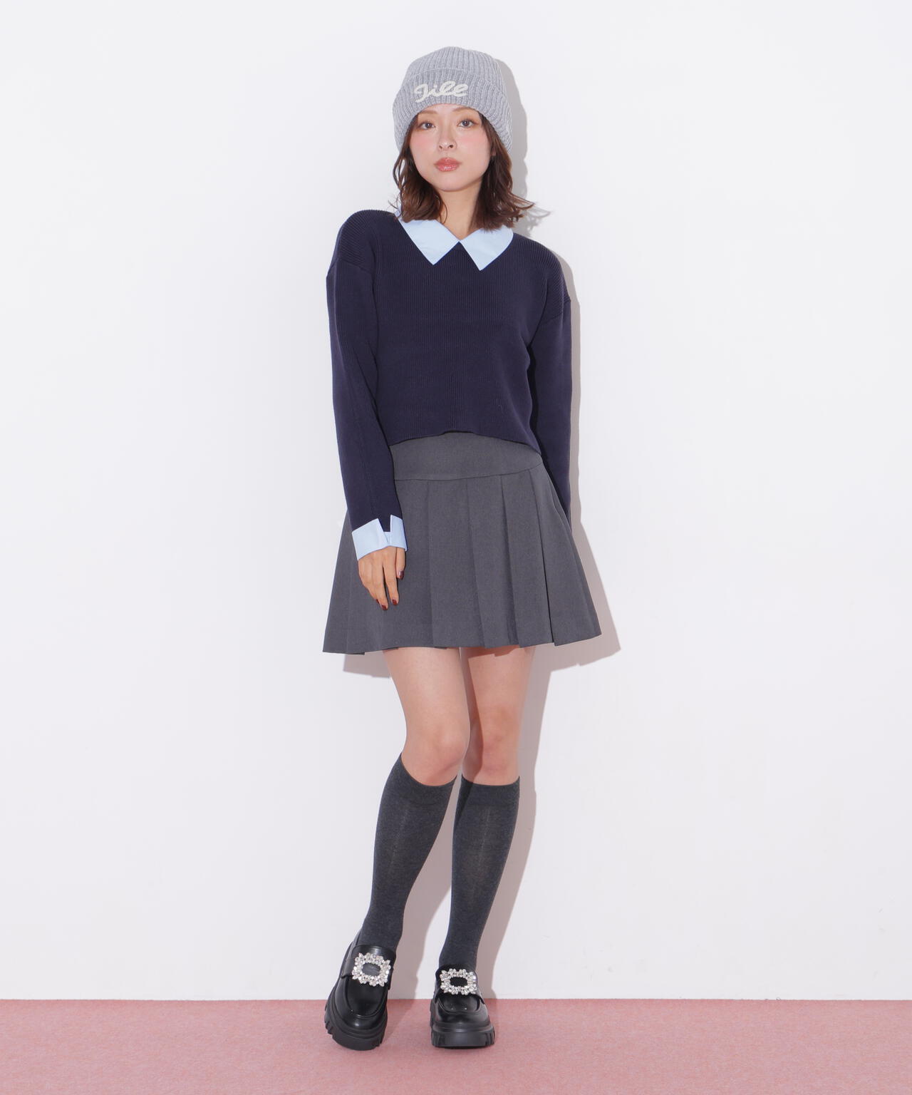 衿付きクロップドゆるニット | JILL by JILL STUART（ジル バイ ジル