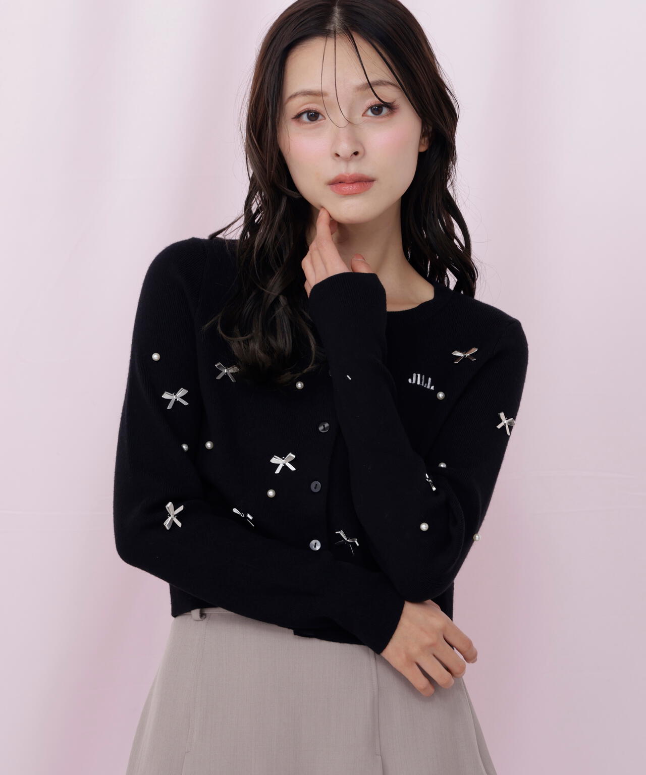 リボントッピングカーディガン | JILL by JILL STUART(ジル バイ ジル リボントッピングカーディガン | JILL by JILL STUART(ジル バイ ジル